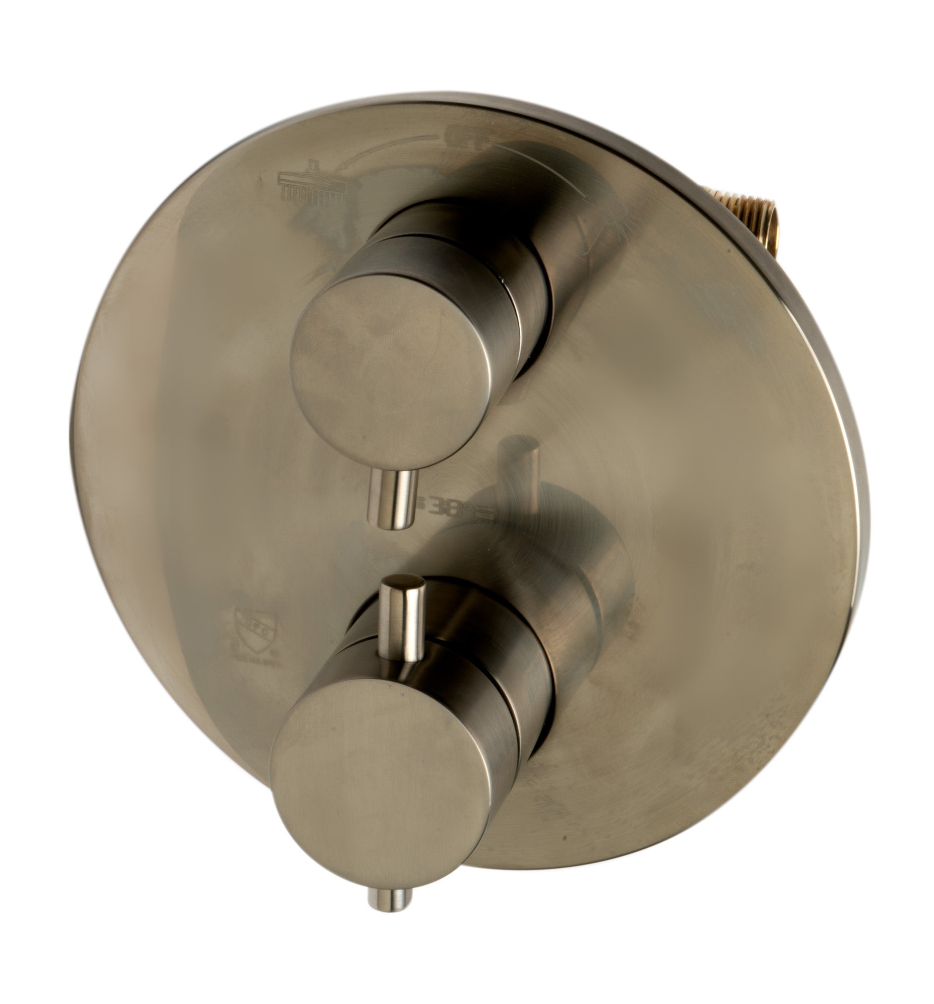 ALFI AB2545-BN Brushed Nickel Round Style 2 Way Thermostatic Shower Set
