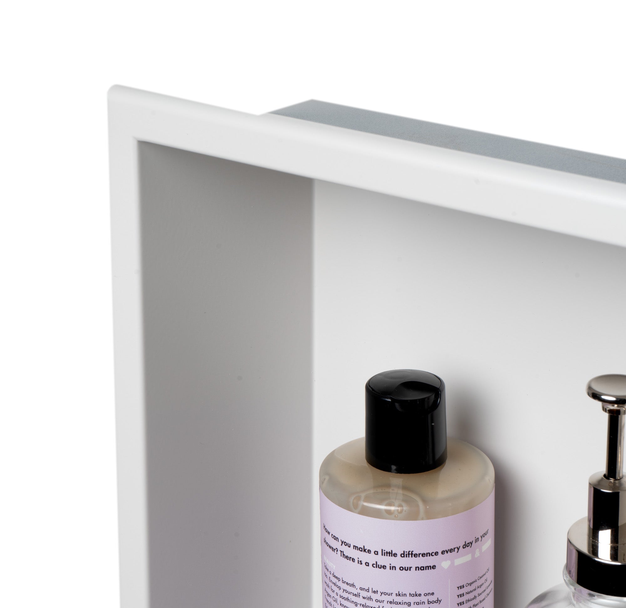 ALFI ABNC1224-W 12 x 24 White Matte Stainless Steel Vertical Double Shelf Bath Shower Niche