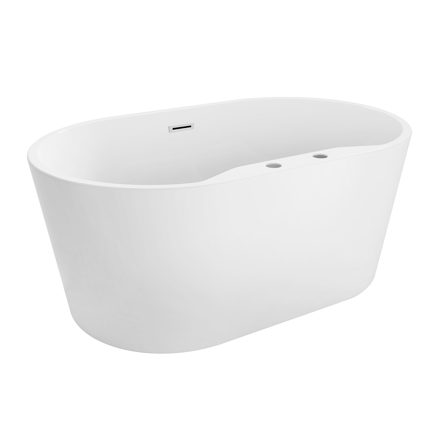 Kingston Brass VT7DE553423 55" Acrylic Oval Double Ended Freestanding Tub with Drain, Glossy White