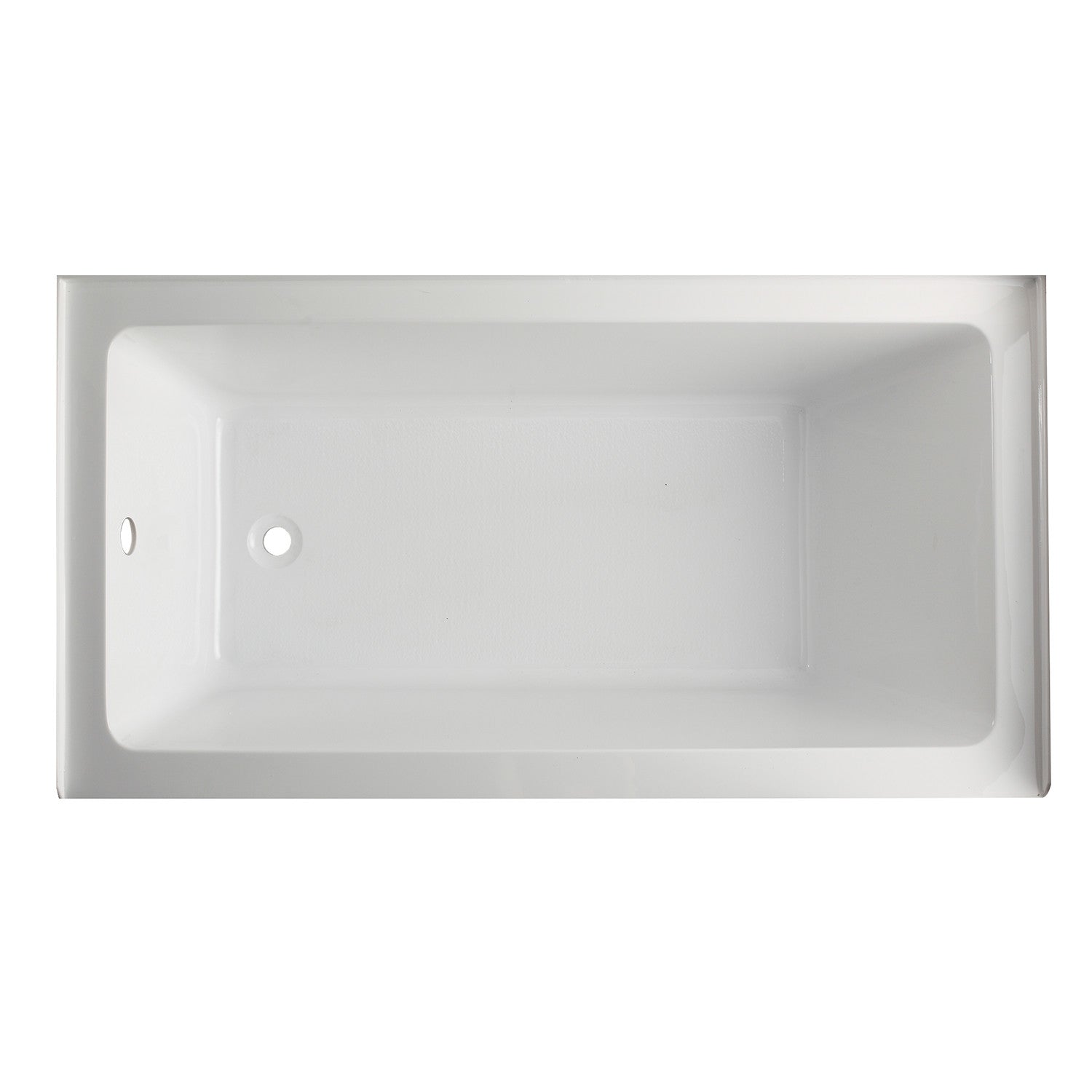Aqua Eden VTAP6032L22C 60" Acrylic Rectangular 3-Wall Alcove Tub with Anti-Skid Surface, Left Hand Drain, Glossy White