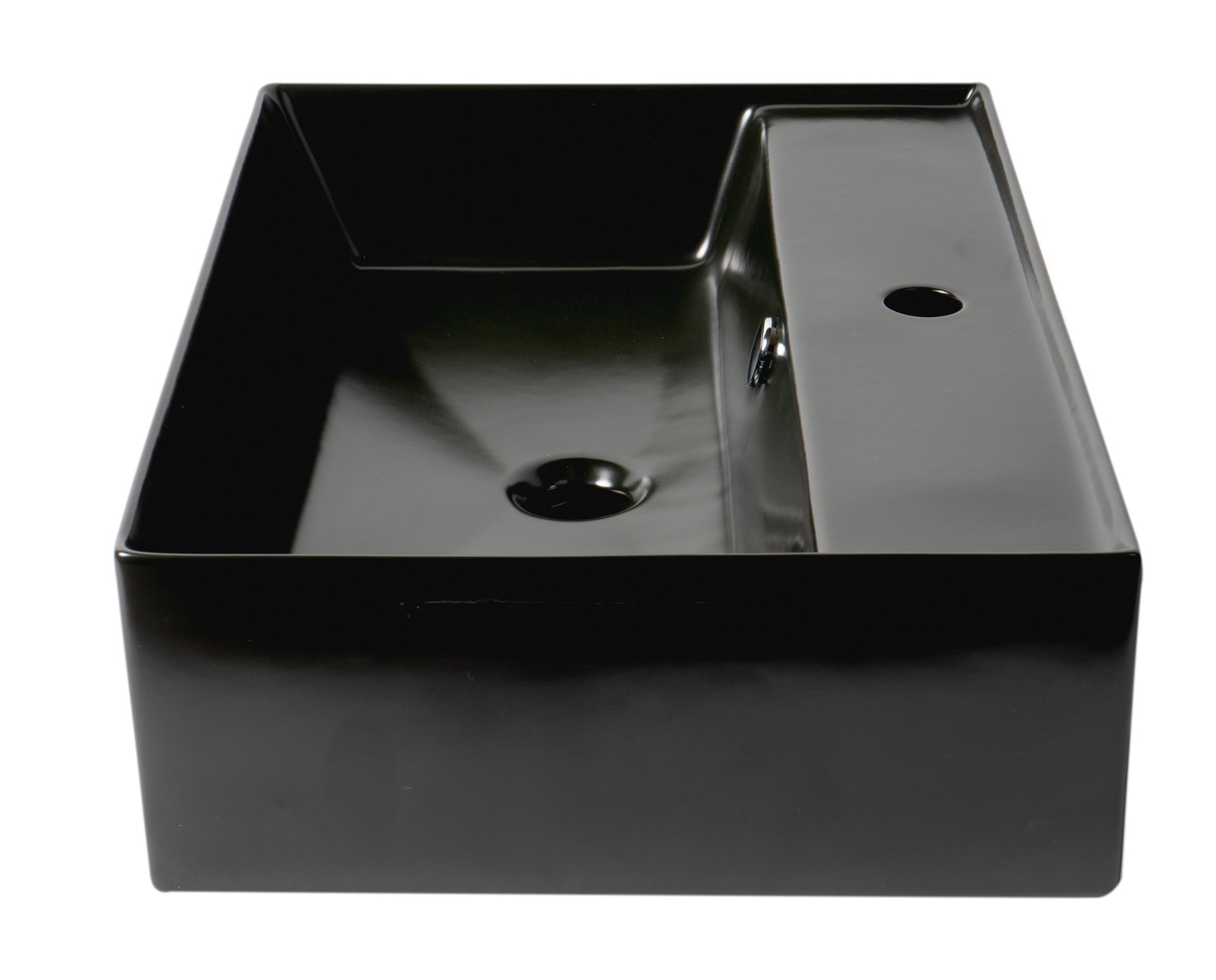 ALFI ABC901-BM Black Matte 24" Modern Rectangular Above Mount Ceramic Sink with Faucet Hole