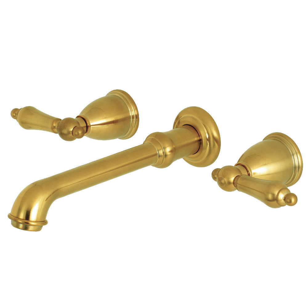 Kingston Brass KS7027AL English Country Two-Handle Wall Mount Roman Tub Faucet, Brushed Brass