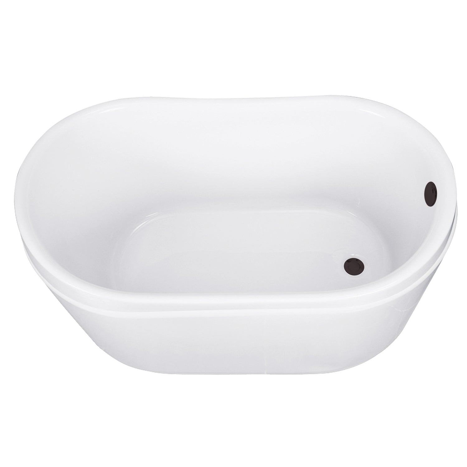 Kingston Brass VTRS522928M5 52" Acrylic Oval Double Slipper Freestanding Tub with Overflow/Drain Assembly, Glossy White/Oil Rubbed Bronze