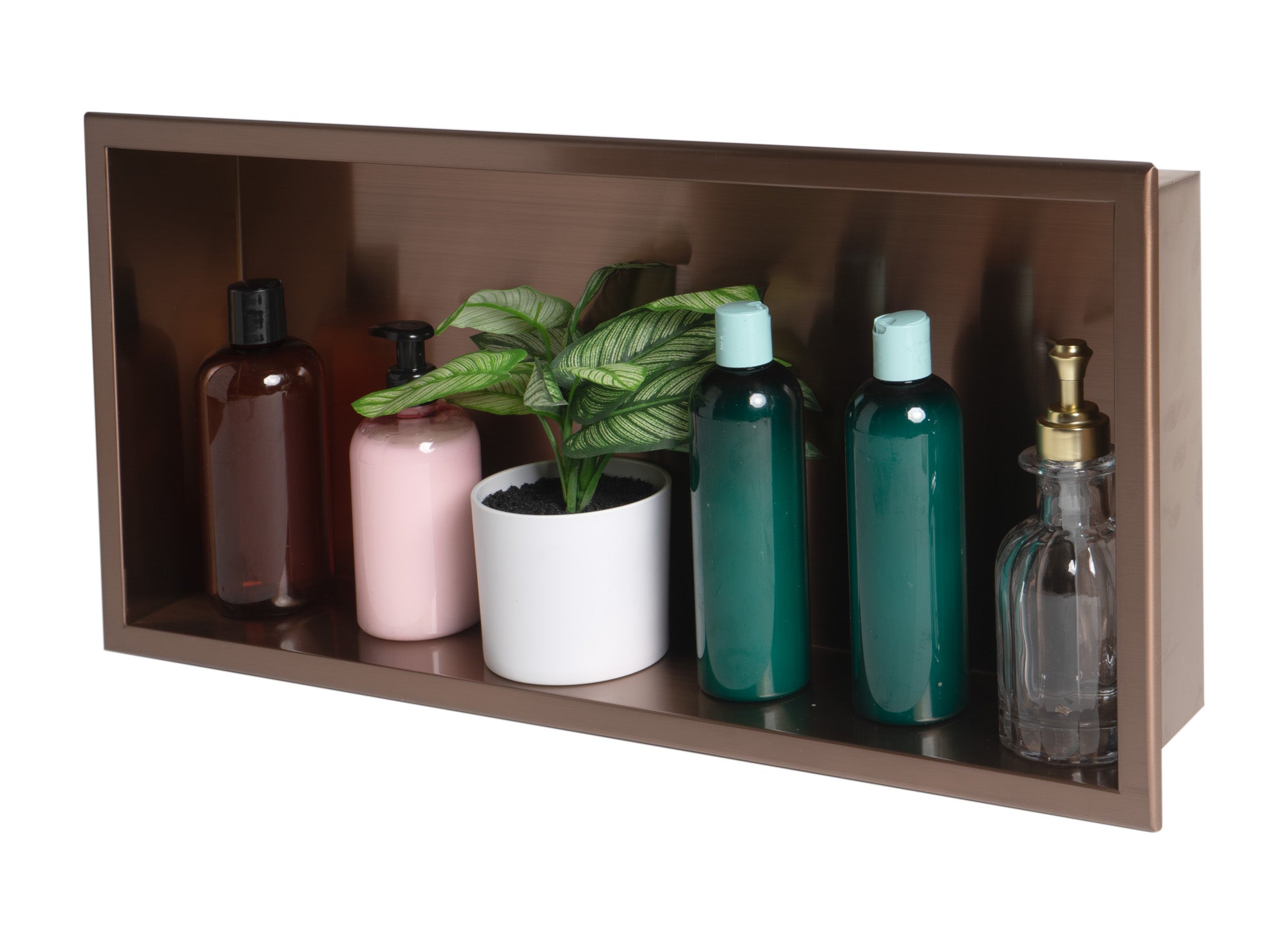 ALFI ABNP2412-BC 24" x 12" Brushed Copper PVD Stainless Steel Horizontal Single Shelf Shower Niche