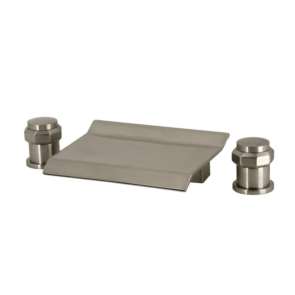 Kingston Brass LS2248AR Milano Two-Handle Deck Mount Waterfall Roman Tub Faucet, Brushed Nickel