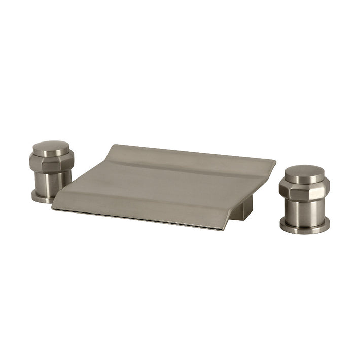 Kingston Brass LS2248AR Milano Two-Handle Deck Mount Waterfall Roman Tub Faucet, Brushed Nickel