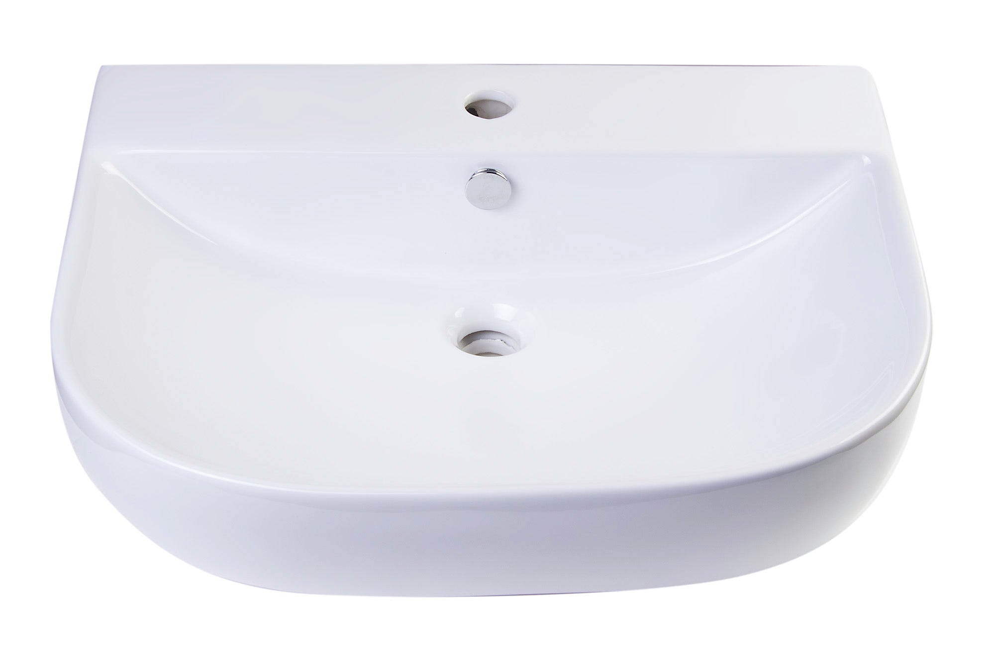 ALFI AB111  24" White D-Bowl Porcelain Wall Mounted Bath Sink