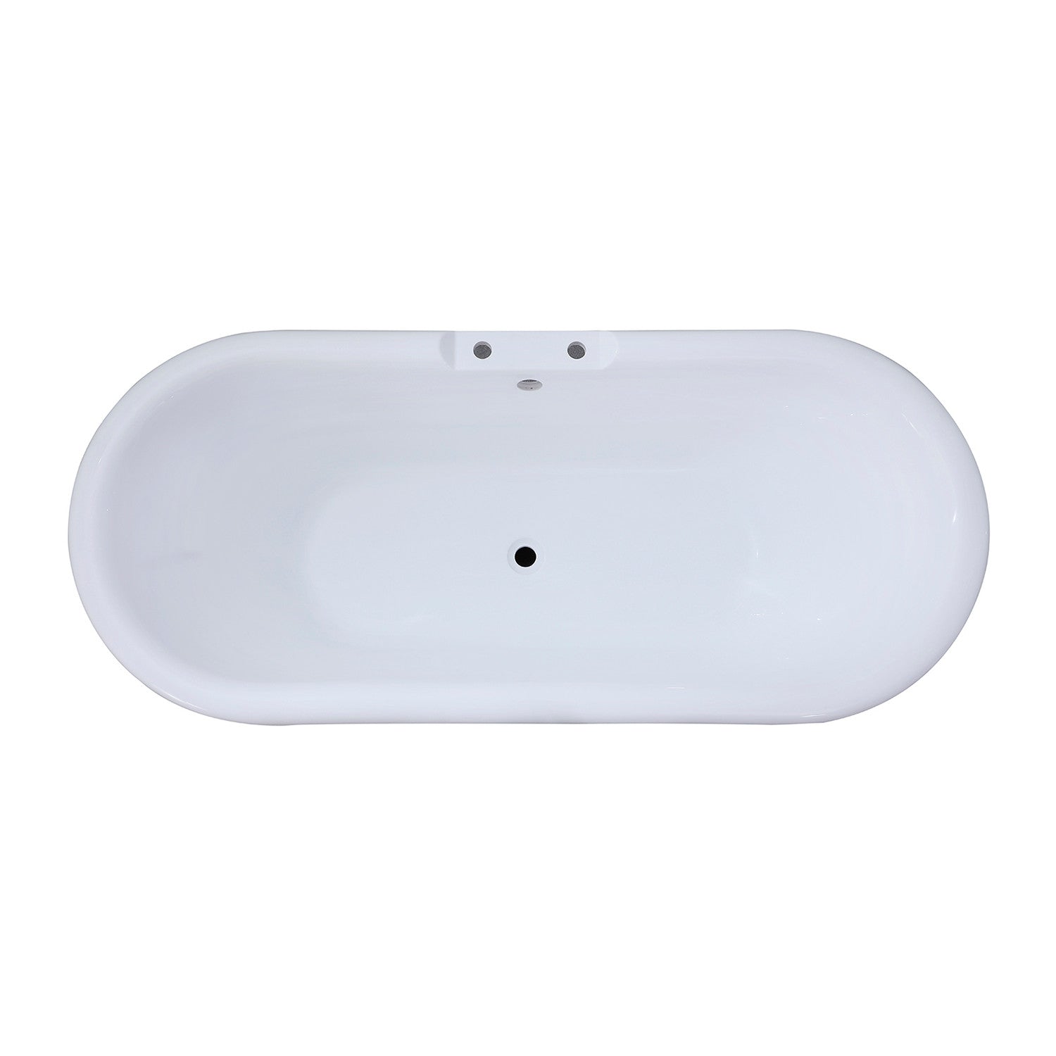 Aqua Eden VT7PE672824PBA 67" Acrylic Oval Double Ended Pedestal Tub (7" Faucet Drillings), Glossy White