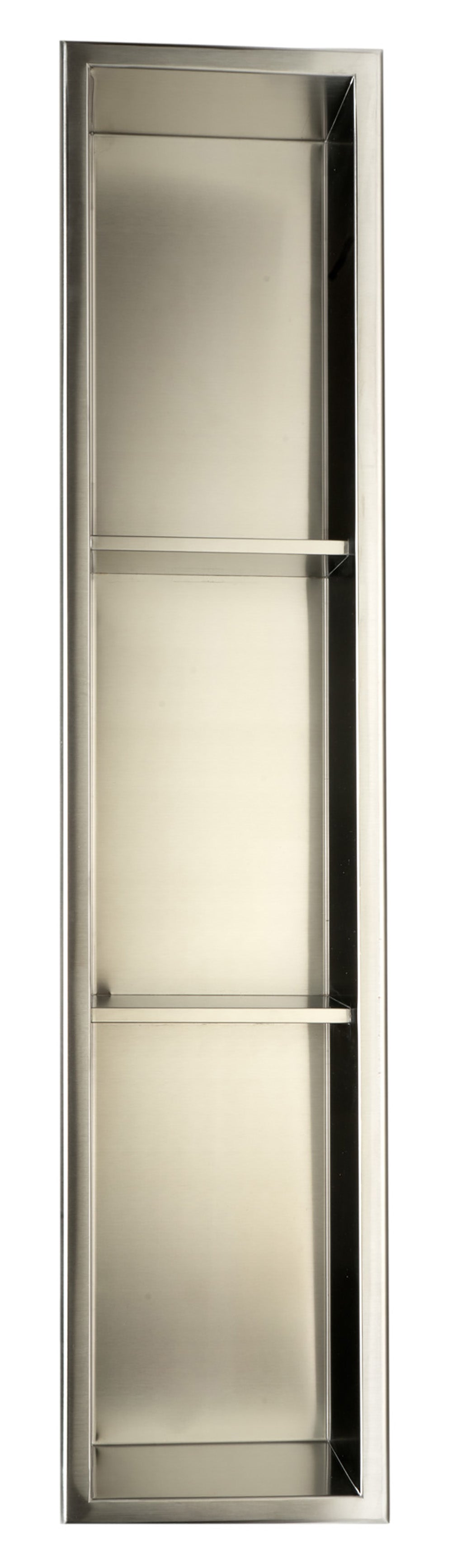 ALFI ABN0836-BSS 8 x 36 Brushed Stainless Steel Vertical Triple Shelf Bath Shower Niche