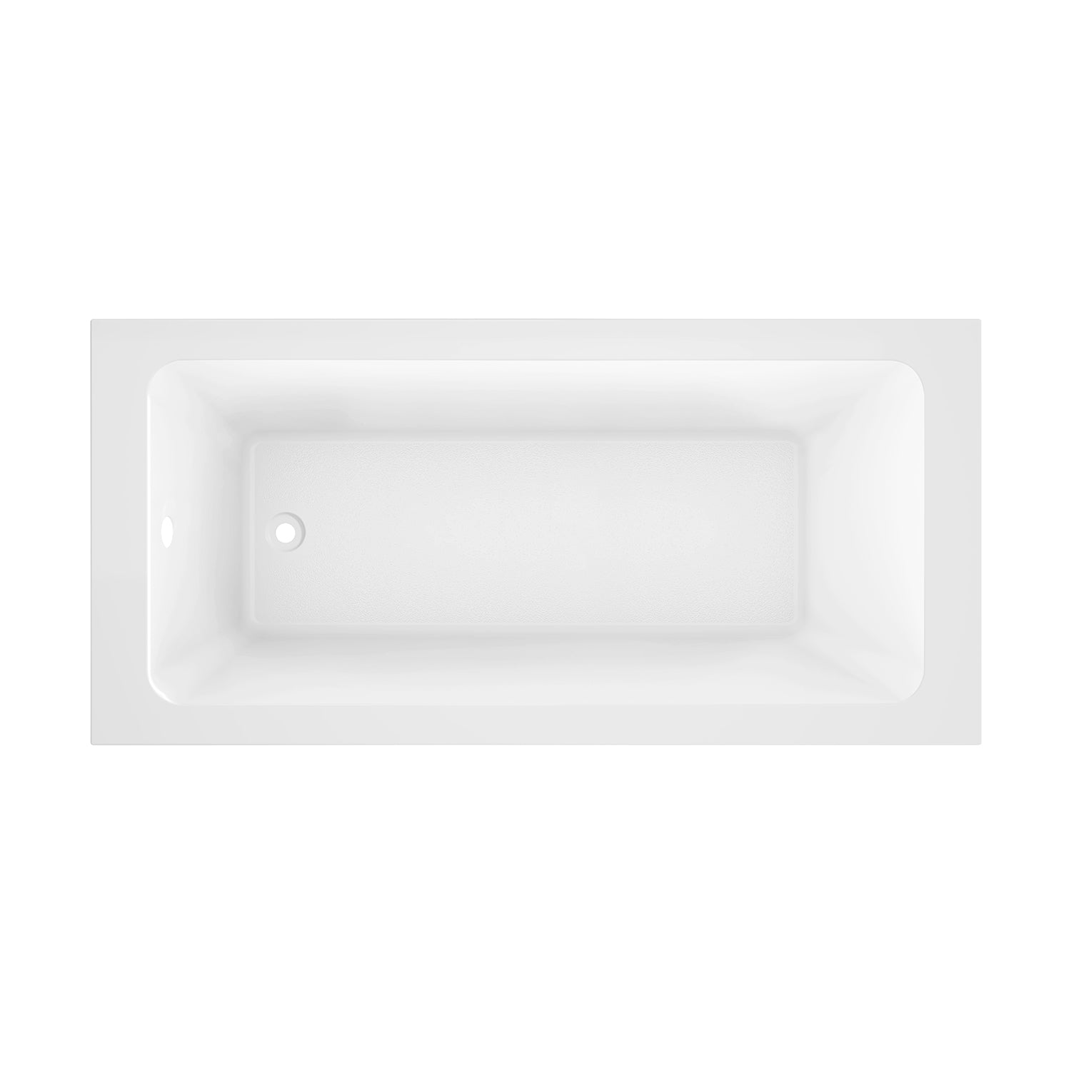 Kingston Brass VTPN673219T 67" Acrylic Rectangular Drop-In Tub with Anti-Skid Surface, Glossy White