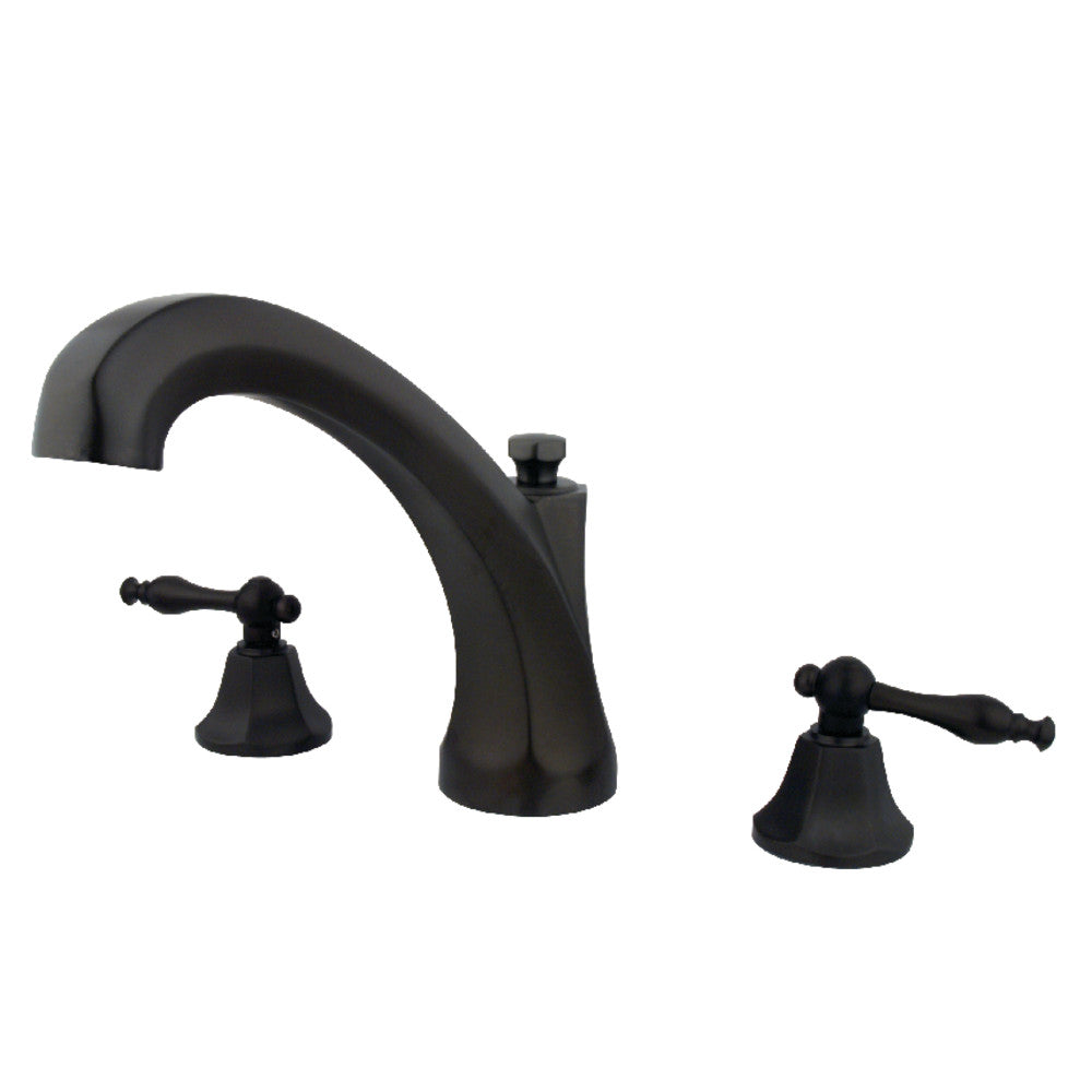 Kingston Brass KS4325NL Metropolitan Two-Handle Deck Mount Roman Tub Faucet, Oil Rubbed Bronze