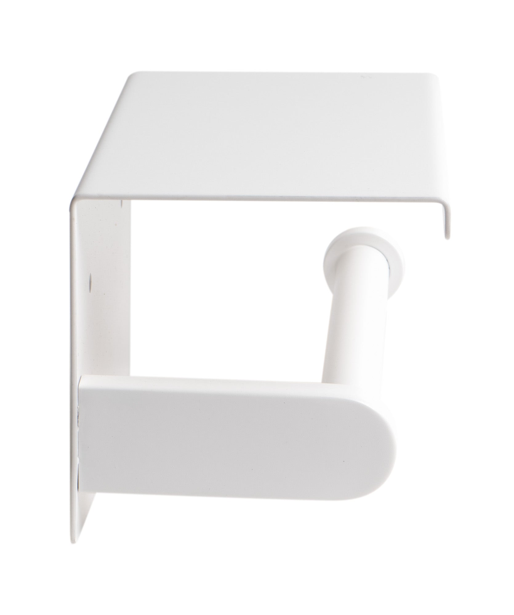 ALFI ABTPC66-W White Matte Stainless Steel Toilet Paper Holder with Shelf