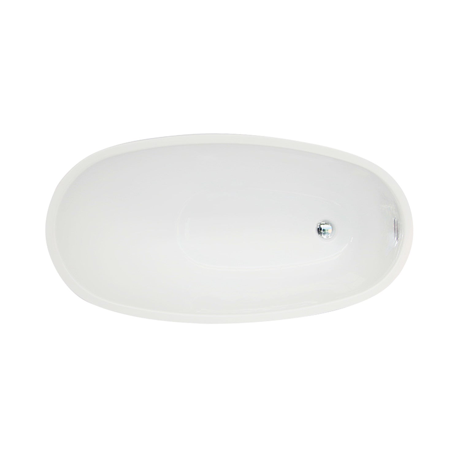 Kingston Brass VTRS482627 48" Acrylic Oval Single Slipper Freestanding Tub with Drain, Glossy White