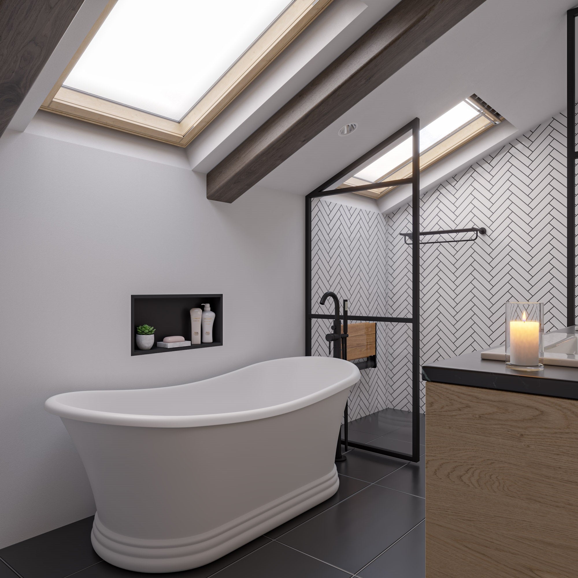 ALFI AB9950 67" White Matte Pedestal Solid Surface Resin Bathtub