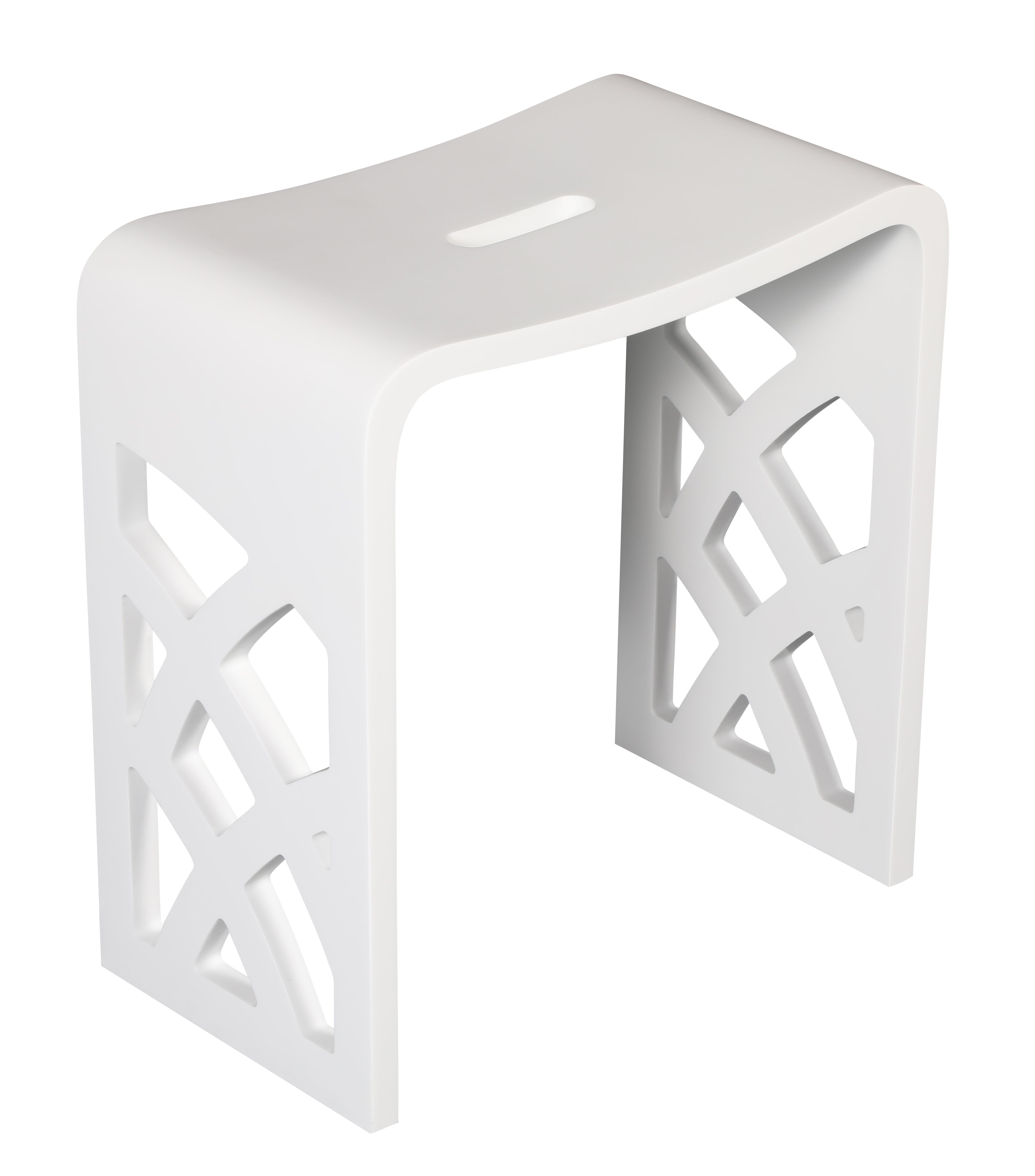 ALFI ABST88 Designer White Matte Solid Surface Resin Bathroom / Shower Stool