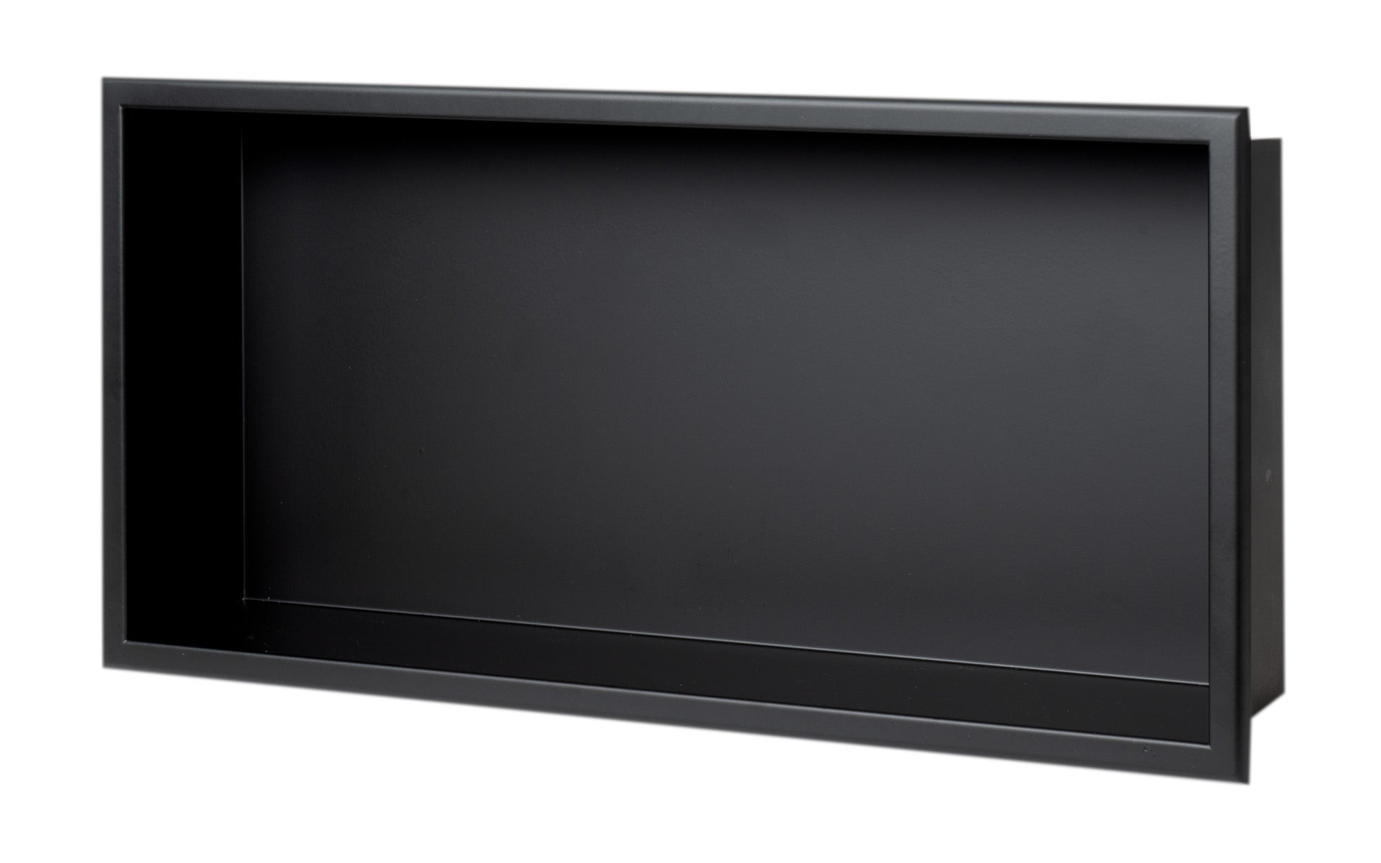ALFI ABNC2412-BLA 24 x 12 Black Matte Stainless Steel Horizontal Single Shelf Bath Shower Niche