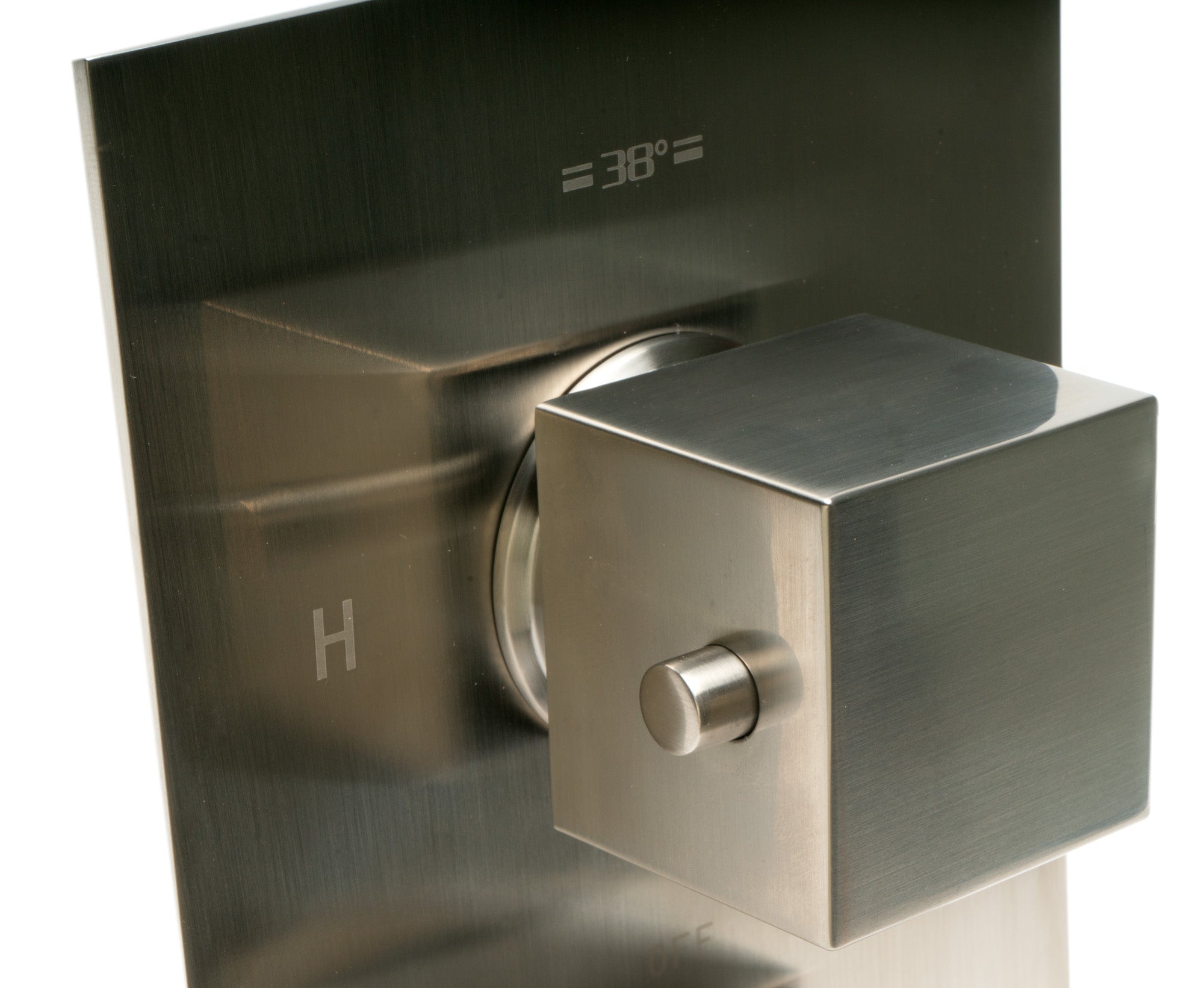 ALFI AB2601-BN Brushed Nickel Square Knob 1 Way Thermostatic Shower Mixer
