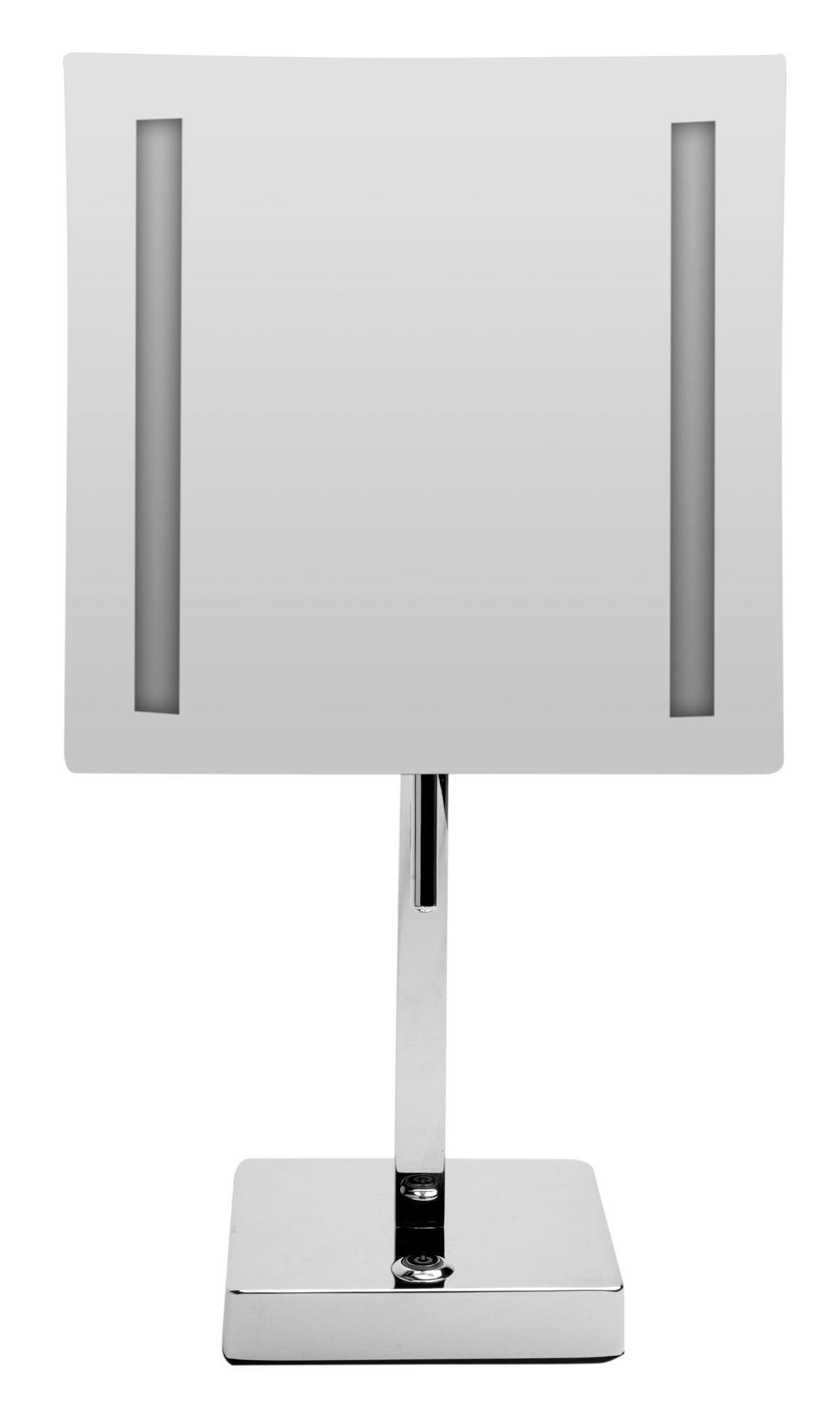 ALFI ABM8FLED-PC Polished Chrome Tabletop Square 8" 5x Magnifying Cosmetic Mirror with Light