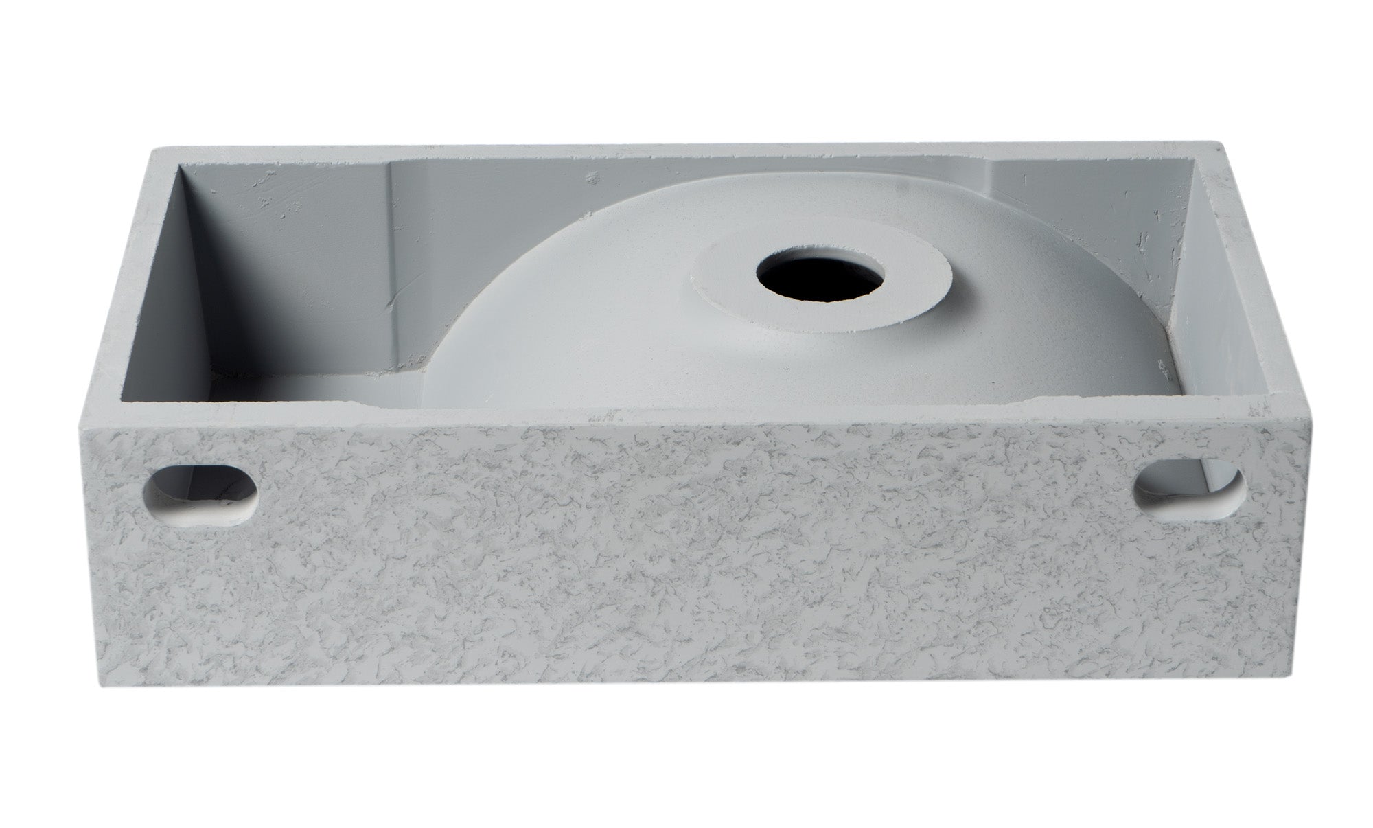 ALFI ABCO108 16" Small Rectangular Solid Concrete Gray Matte Wall Mounted Bathroom Sink