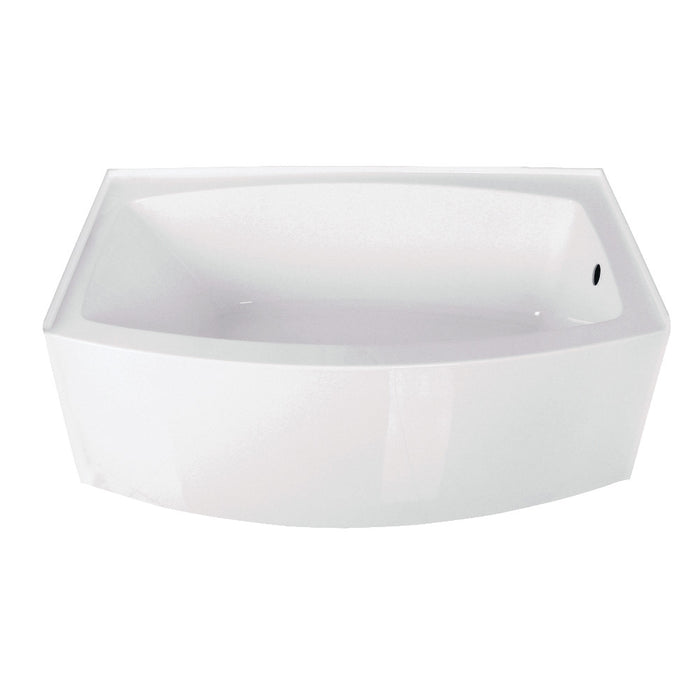 Aqua Eden VTDR603222R 60" Acrylic Rectangular 3-Wall Alcove Tub, Right Hand Drain Hole, Glossy White