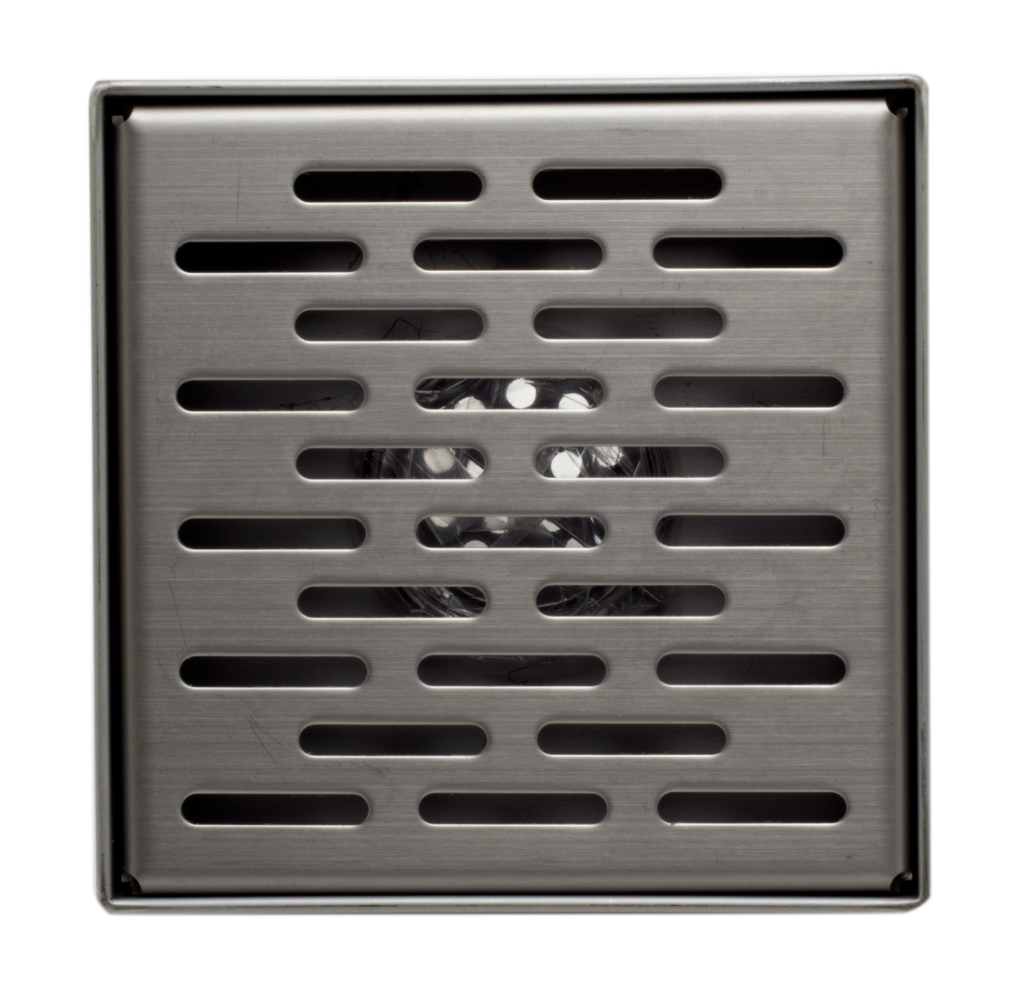 ALFI ABSD55C 5" x 5" Modern Square Stainless Steel Shower Drain with Groove Holes