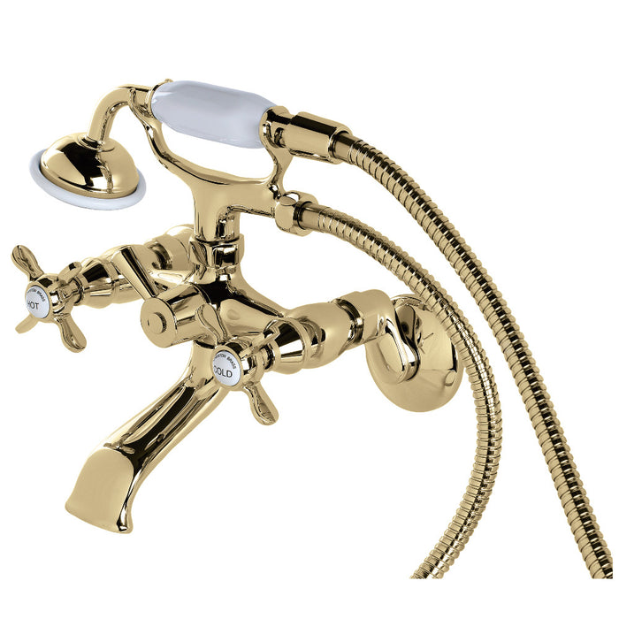 Kingston Brass KS285PB Essex Clawfoot Tub Faucet with Hand Shower, Polished Brass