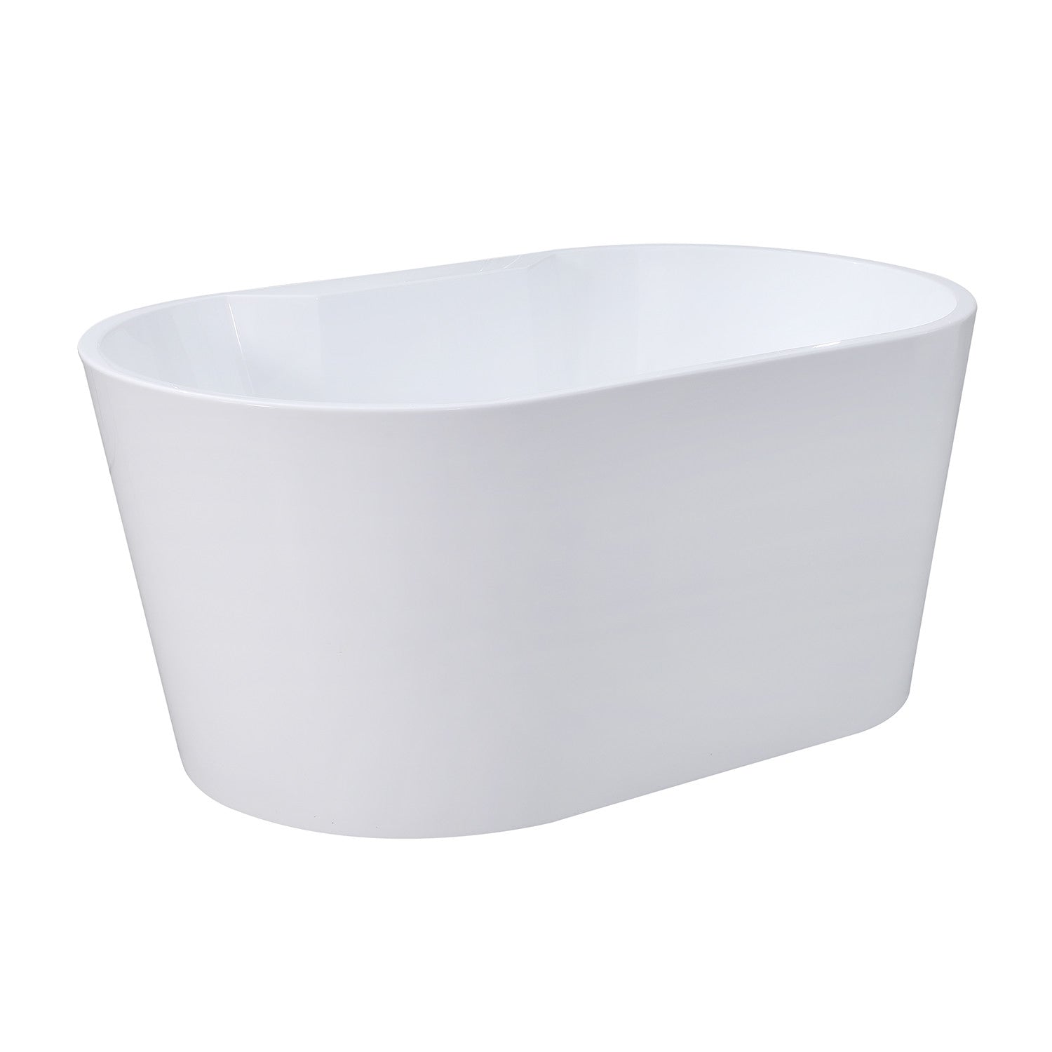Kingston Brass VTDE563224BA 56" Acrylic Oval Double Ended Freestanding Tub with Drain, Glossy White