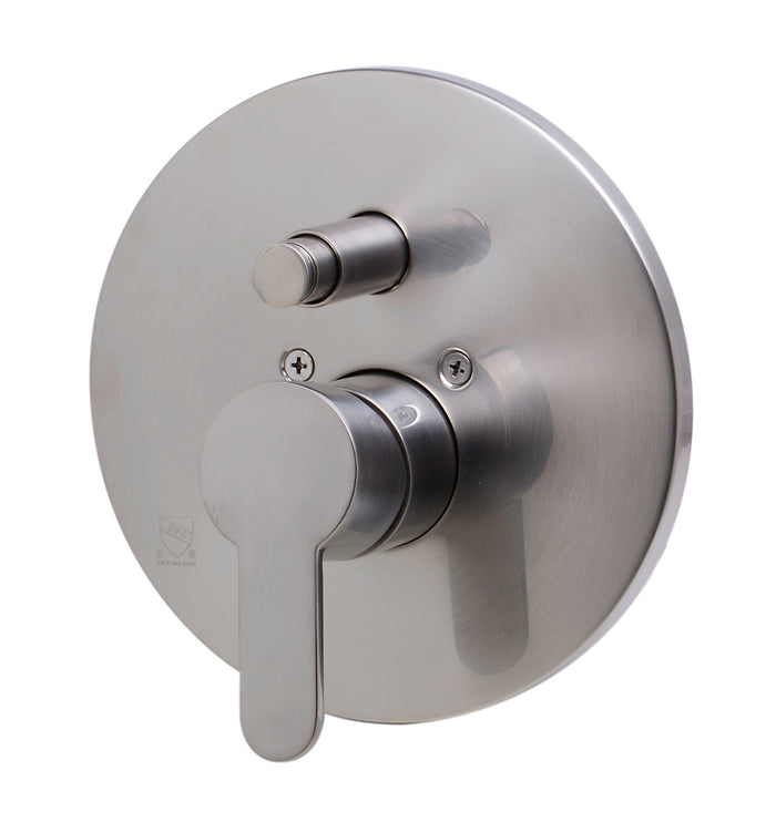 ALFI AB3101-BN Brushed Nickel Shower Valve Mixer with Rounded Lever Handle and Diverter