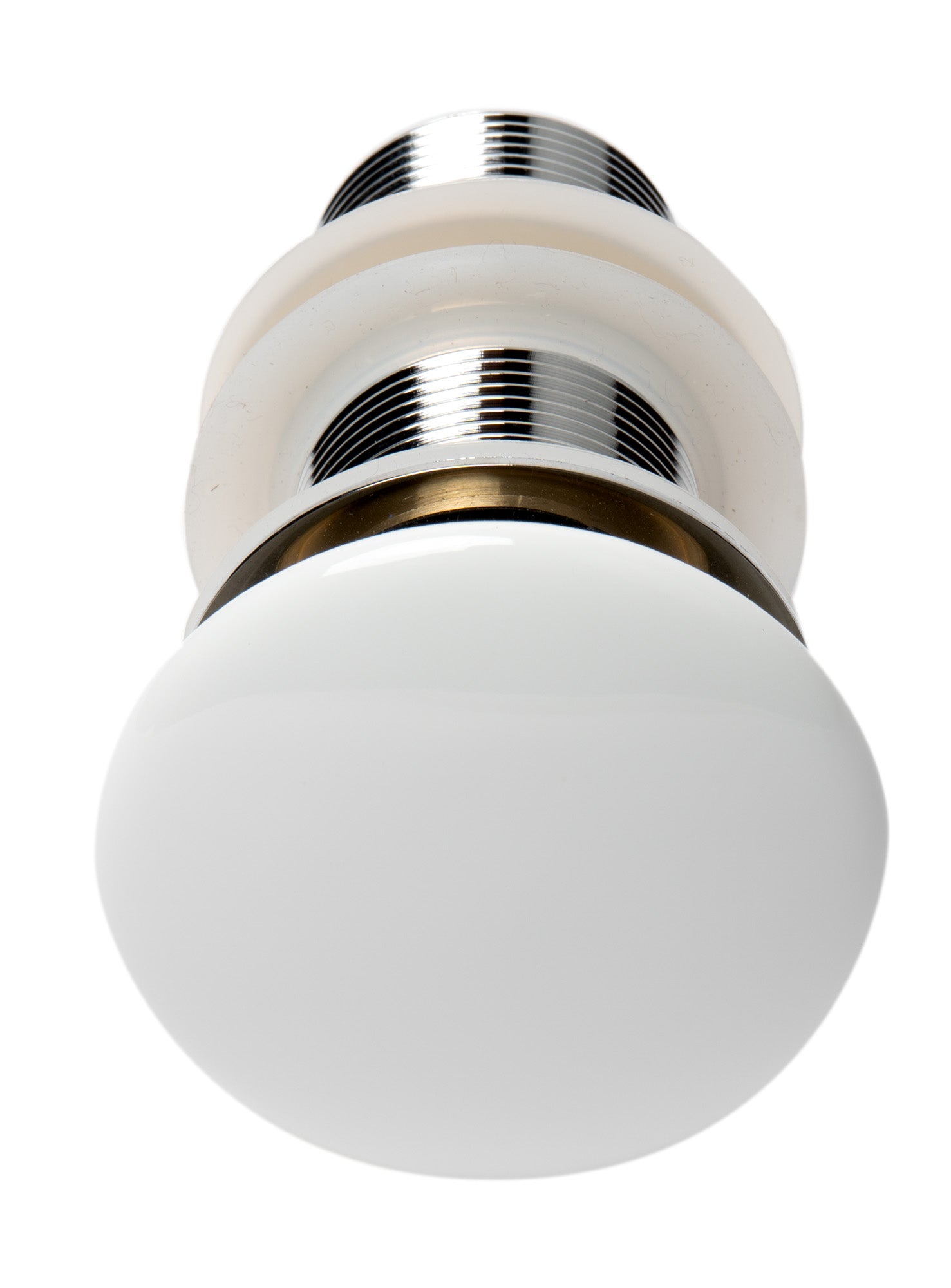 ALFI AB8055-W White Ceramic Mushroom Top Pop Up Drain for Sinks without Overflow