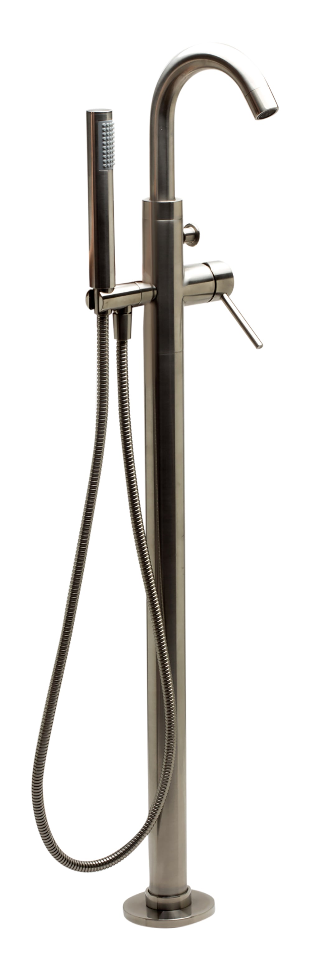 ALFI AB2534-BN Brushed Nickel Single Lever Floor Mounted Tub Filler Mixer w Hand Held Shower Head