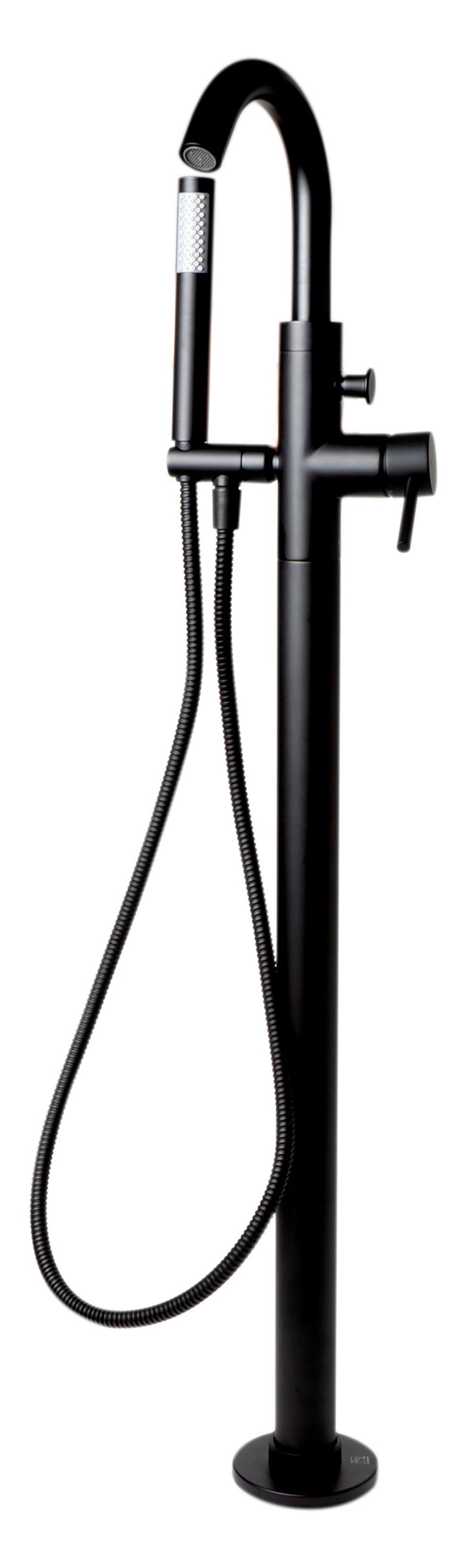 ALFI AB2534-BM Black Matte Single Lever Floor Mounted Tub Filler Mixer w Hand Held Shower Head