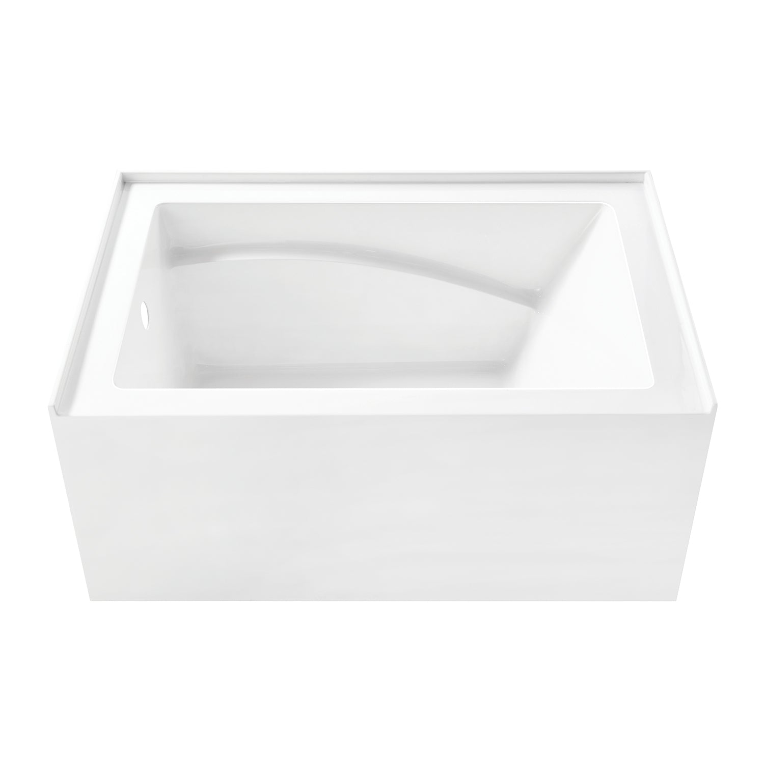 Aqua Eden VTAM4832L22D 48" Acrylic Rectangular 3-Wall Alcove Tub, Left Hand Drain and Anti-Skid Surface, Glossy White