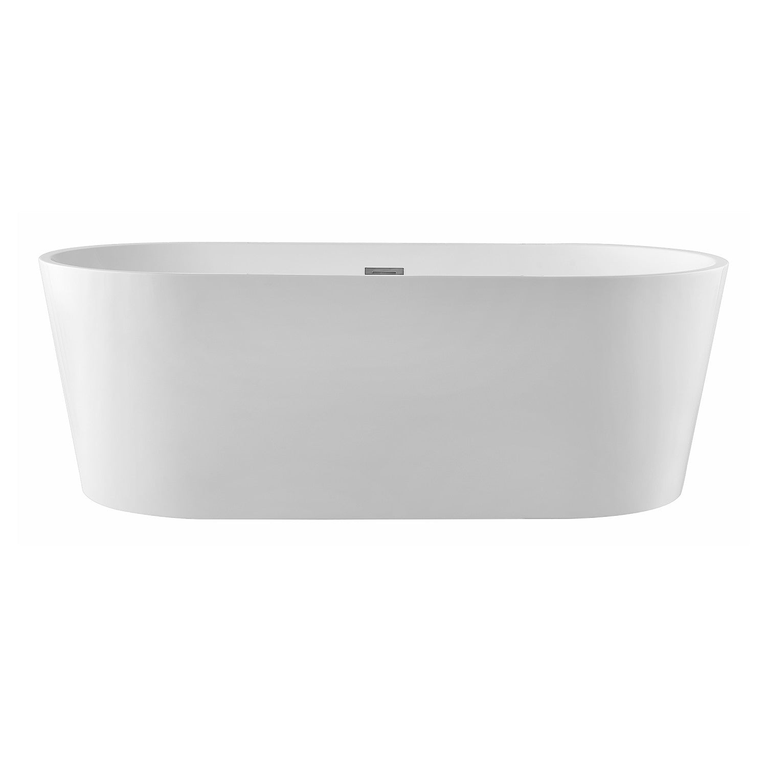 Kingston Brass VTDE603023BA 59" Acrylic Oval Double Ended Freestanding Tub with Drain, Glossy White