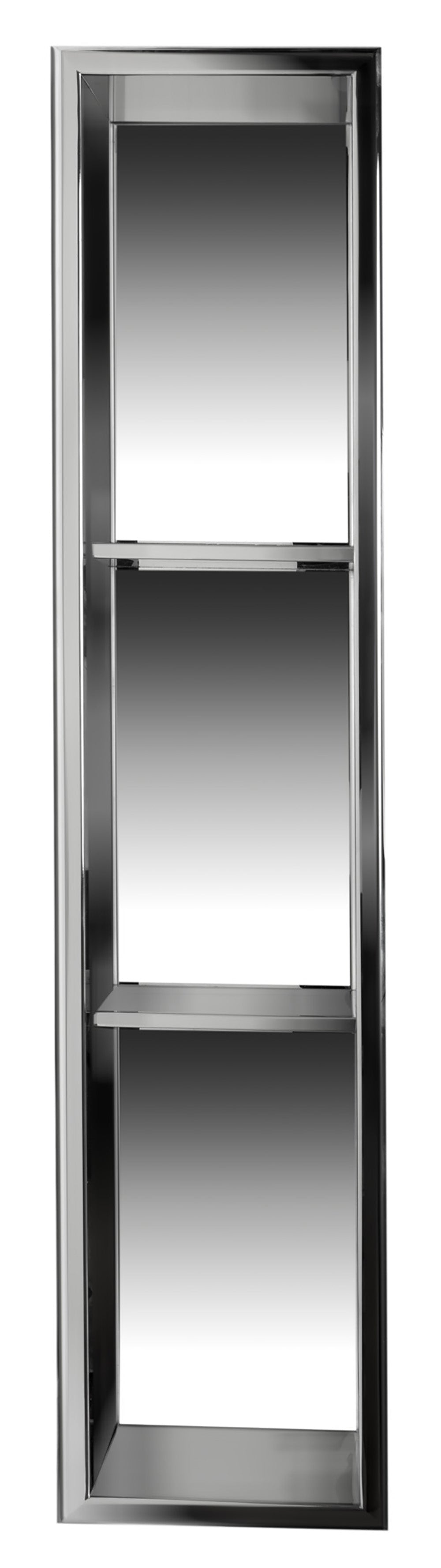 ALFI ABN0836-PSS 8 x 36 Polished Stainless Steel Vertical Triple Shelf Bath Shower Niche