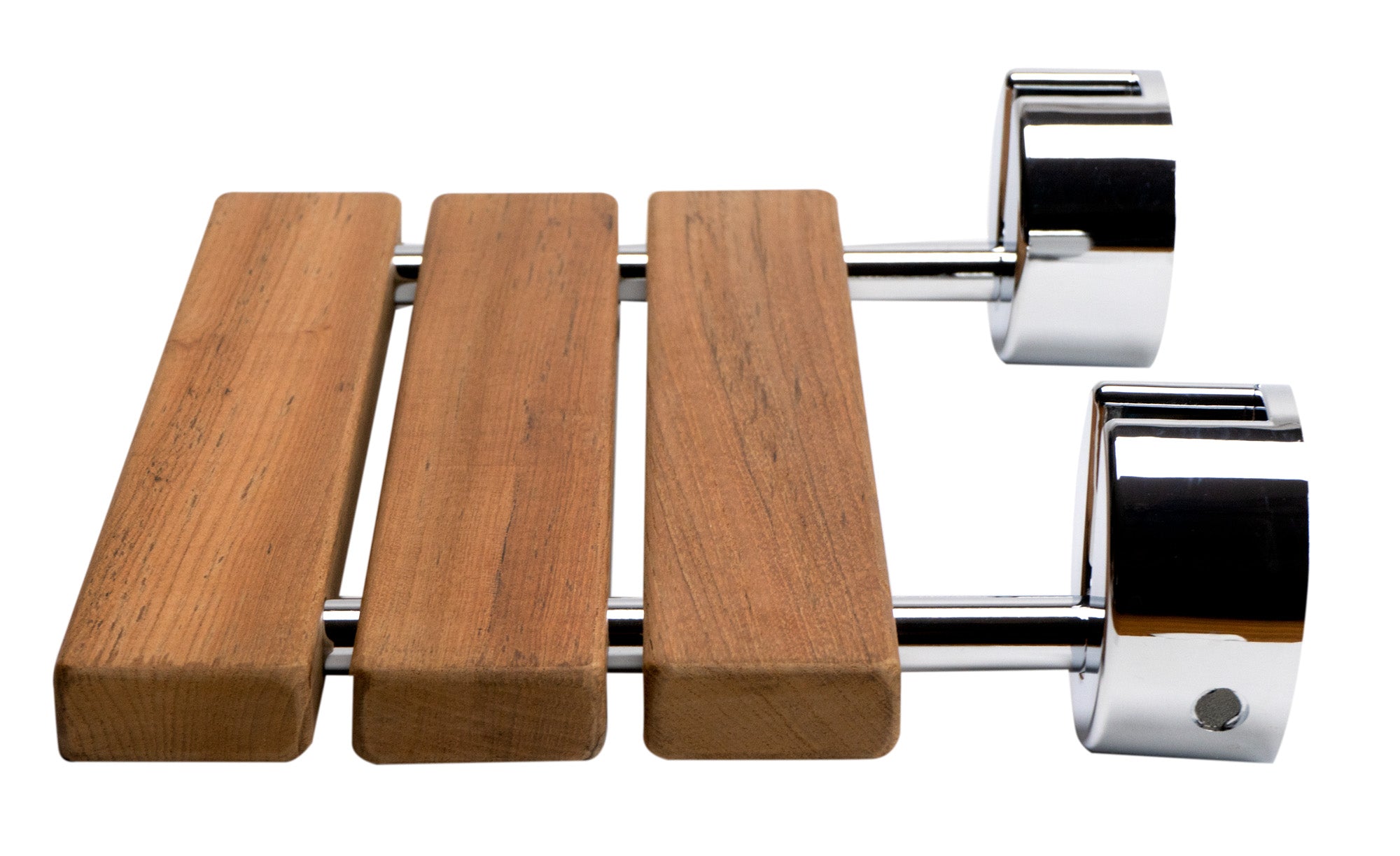 ALFI ABS16R-PC Polished Chrome 16" Folding Teak Wood Shower Seat Bench