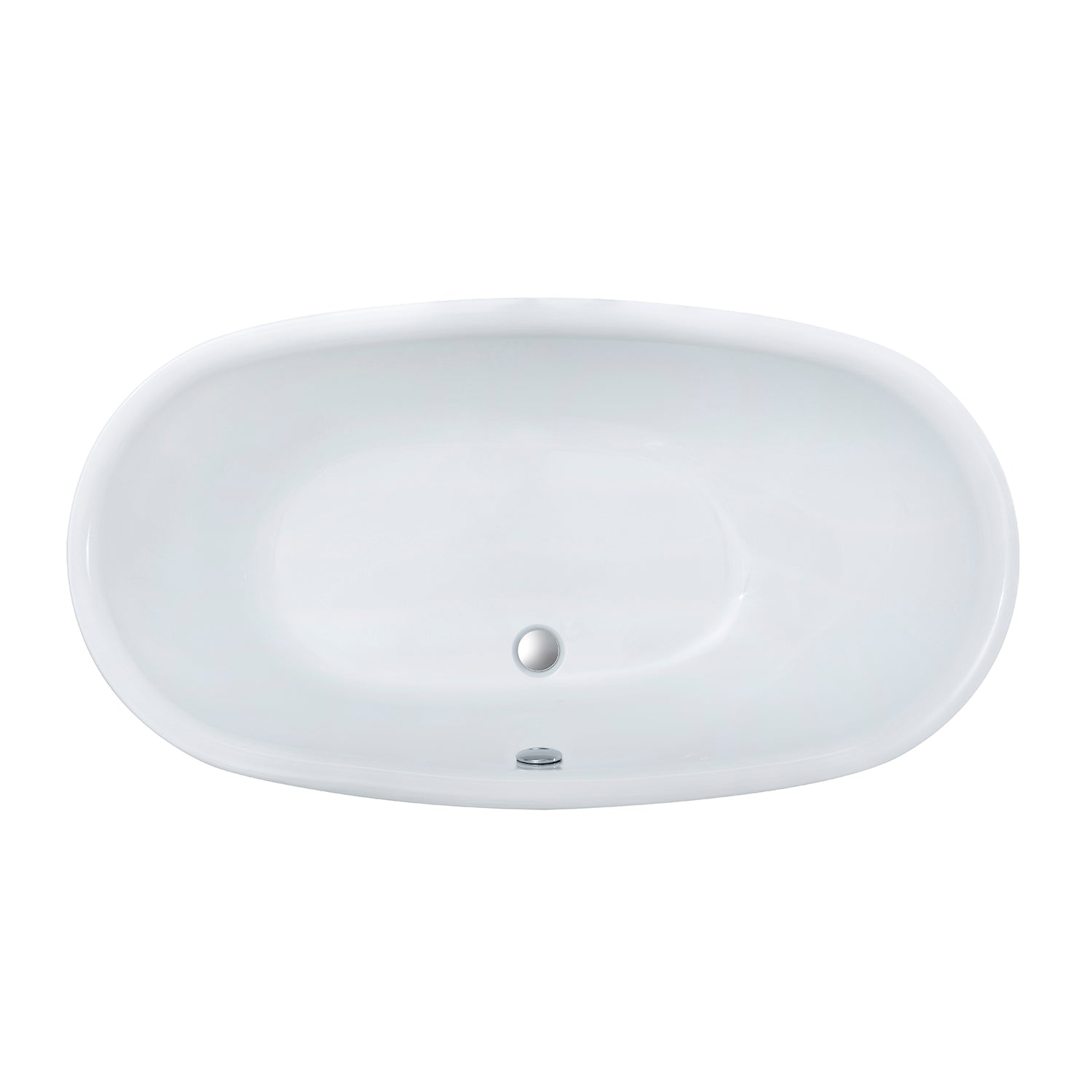Kingston Brass VTOV553023U 55" Acrylic Oval Double Ended Freestanding Tub with Drain, Glossy White