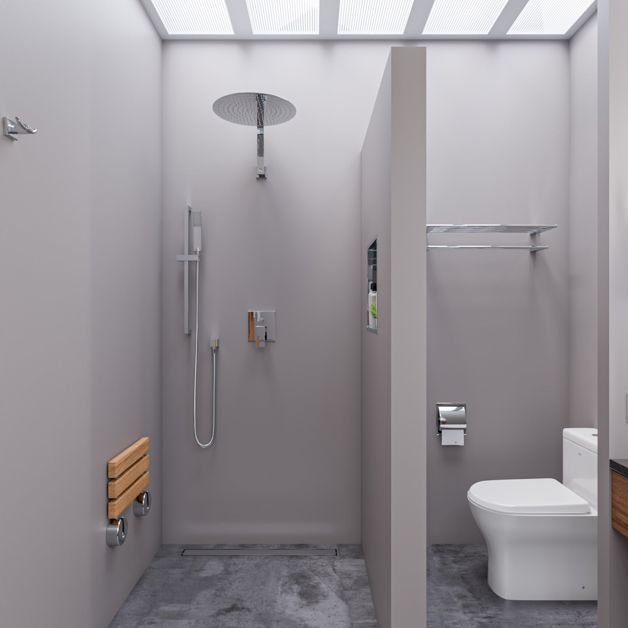 ALFI AB6801-PC Polished Chrome Modern Square Pressure Balanced Shower Mixer with Diverter