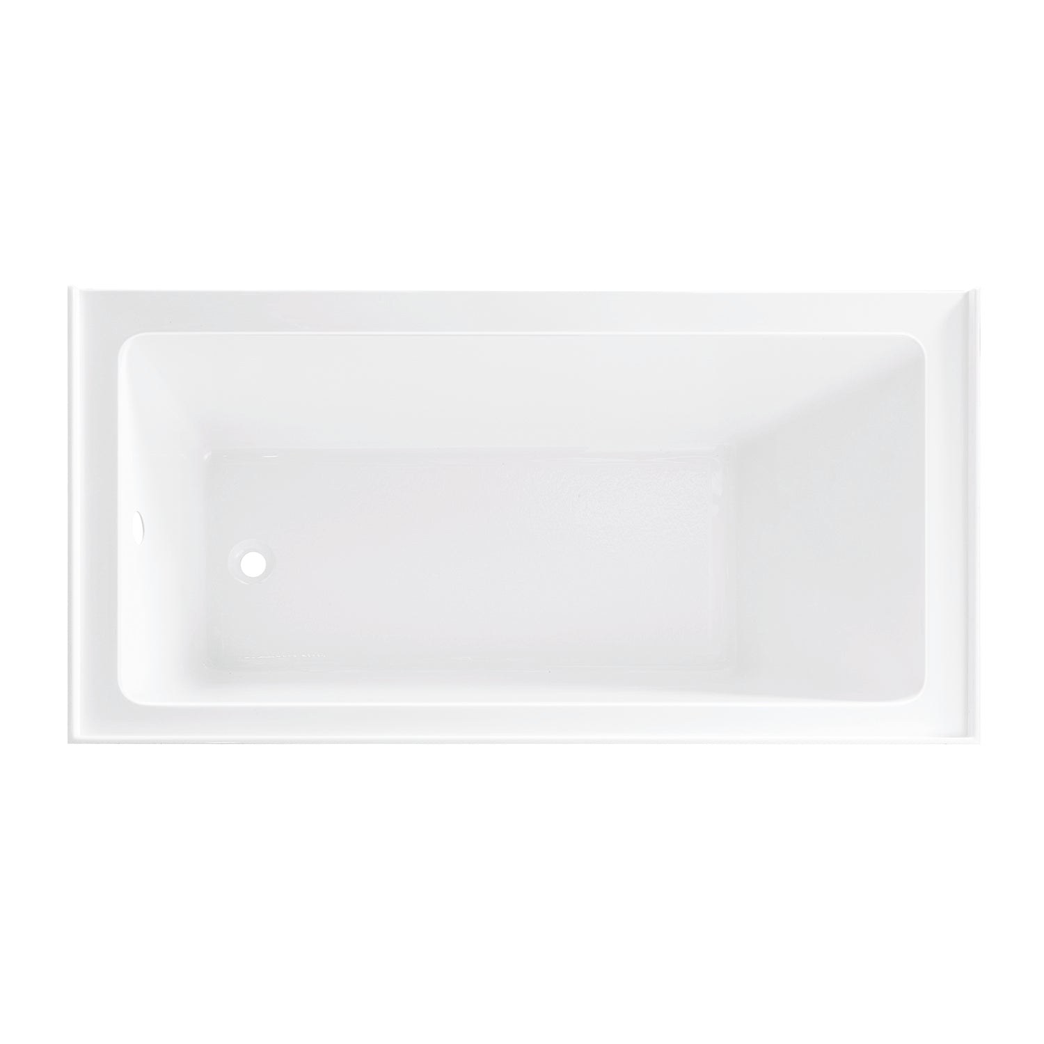 Aqua Eden VTAP6031L22T 60" Acrylic Rectangular 3-Wall Alcove Tub with Anti-Skid Surface, Left Hand Drain Hole, Glossy White