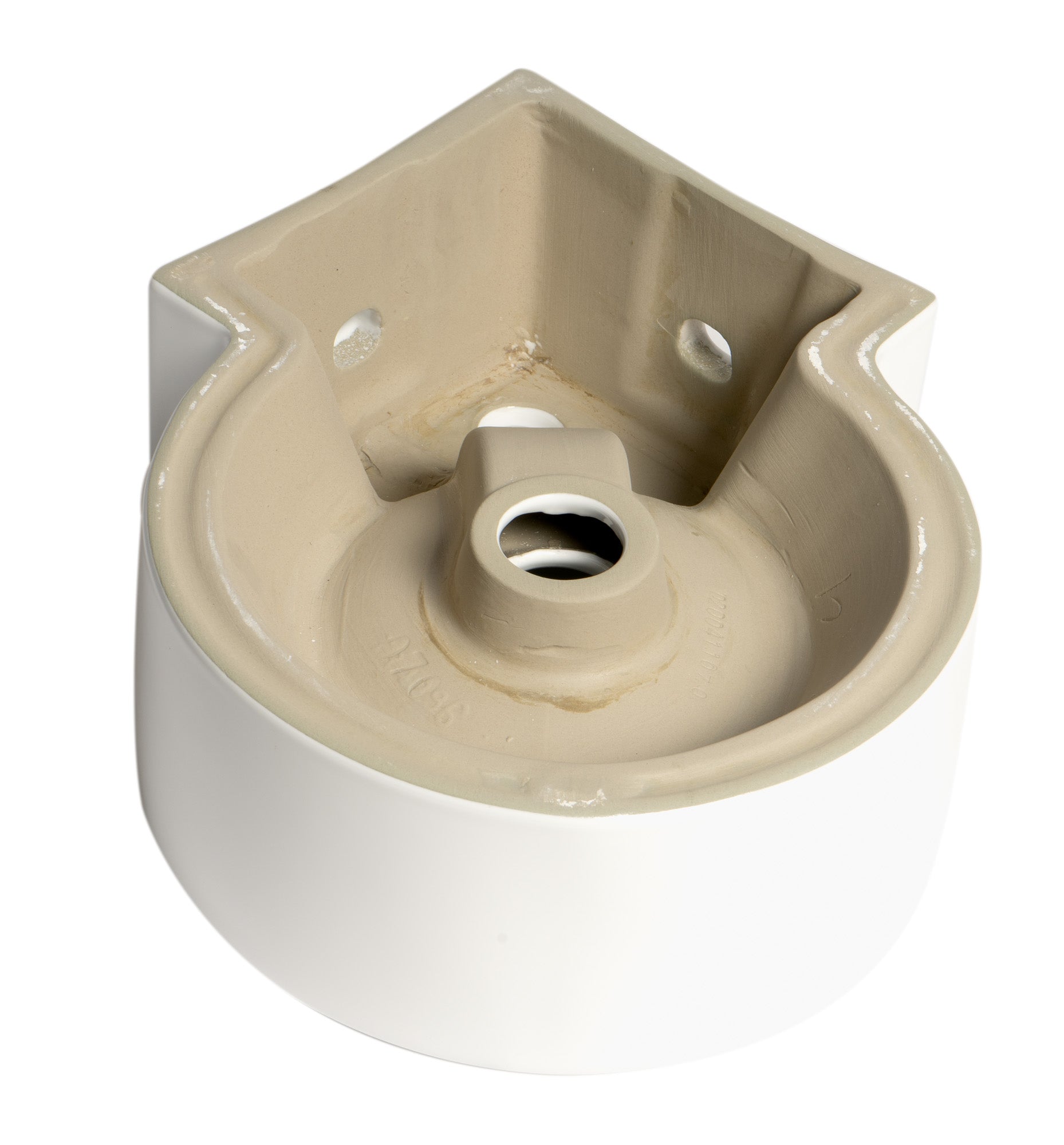 ALFI ABC121 White 17" Tiny Corner Wall Mounted Ceramic Sink with Faucet Hole