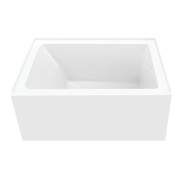 Aqua Eden VTAP4836R22 48" Acrylic Rectangular 3-Wall Alcove Tub, Right Hand Drain, Glossy White