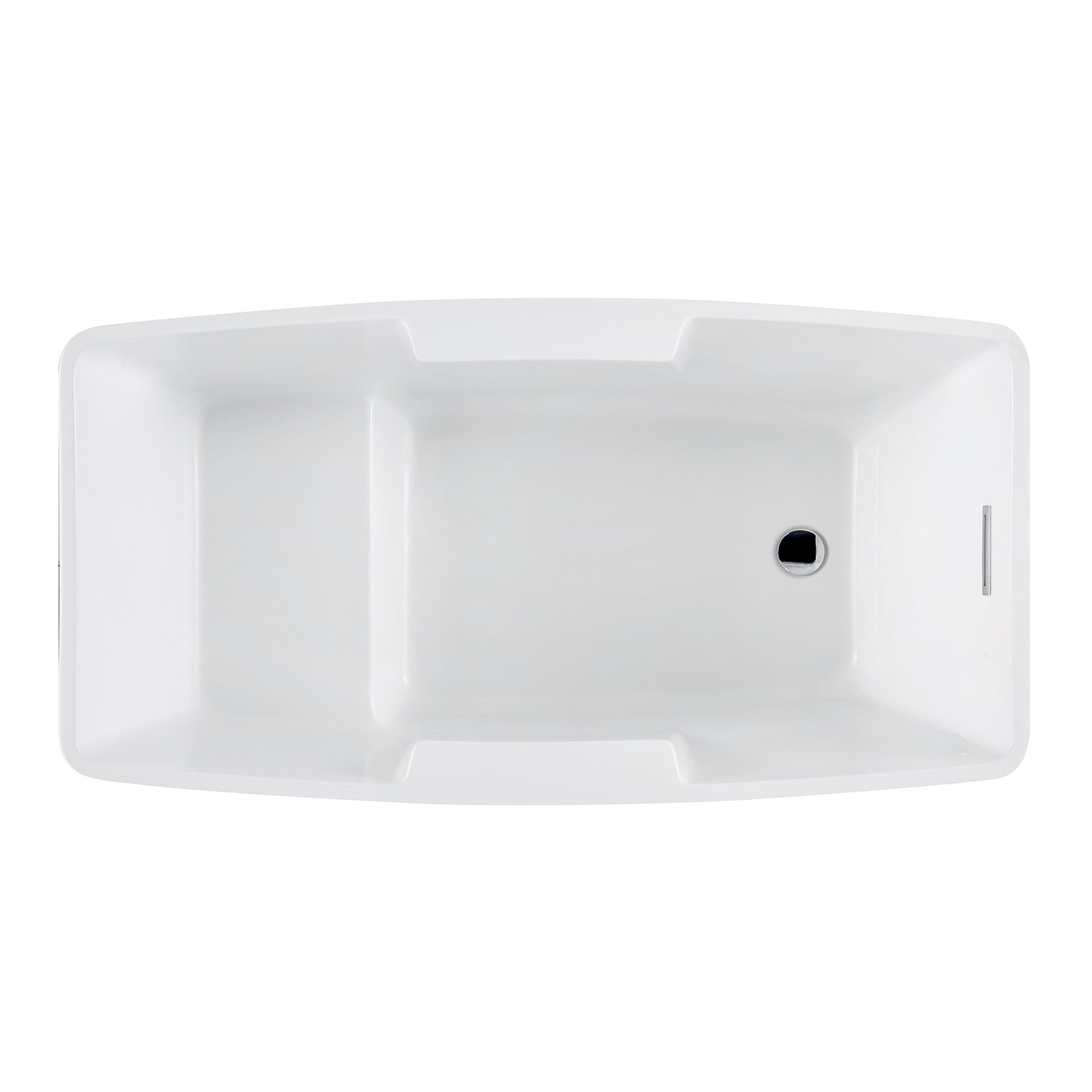 Kingston Brass VTSQ512827S 51" Acrylic Rectangular Double Slipper Freestanding Tub with Drain and Integrated Seat, Glossy White