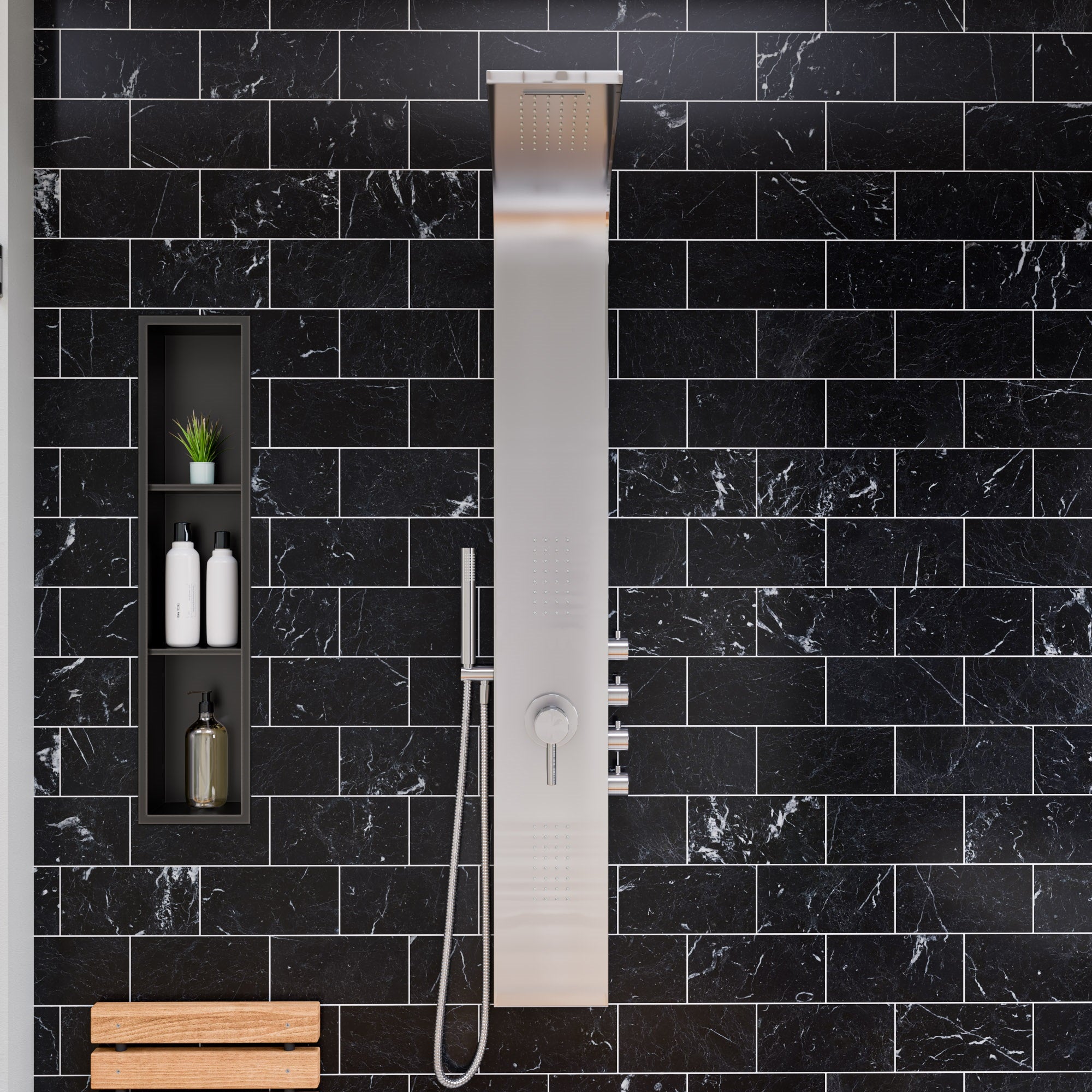 ALFI ABSP30 Stainless Steel Shower Panel with 2 Body Sprays
