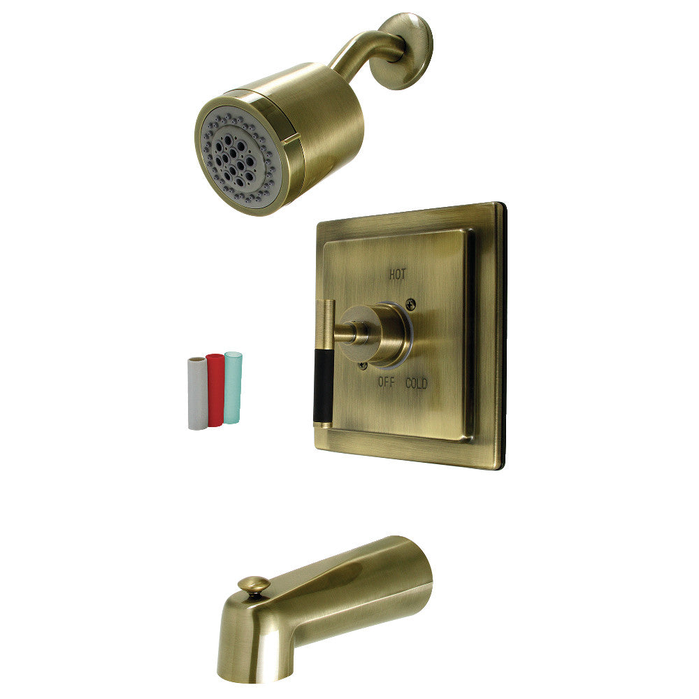 Kingston Brass KB4653CKL Kaiser Single-Handle Pressure Balanced Tub and Shower Faucet, Antique Brass
