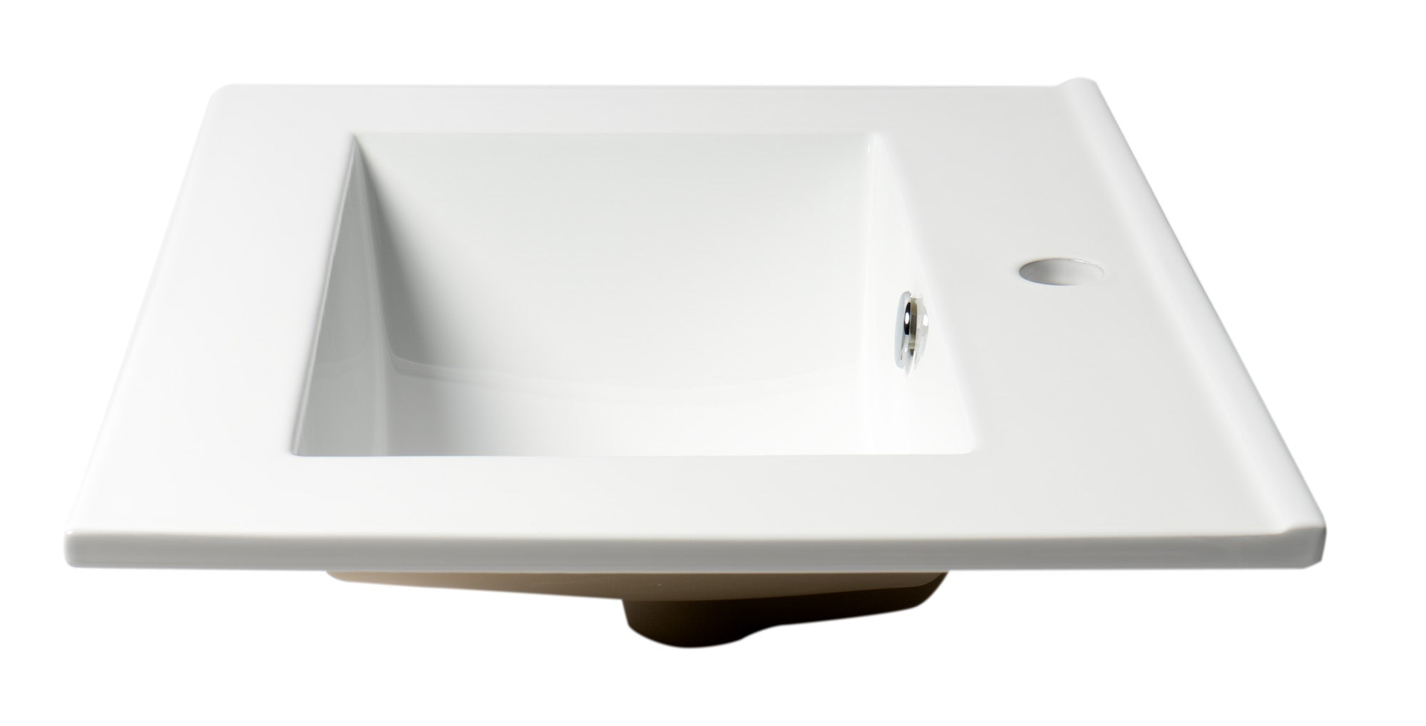 ALFI ABC803 White 25" Rectangular Drop In Ceramic Sink with Faucet Hole
