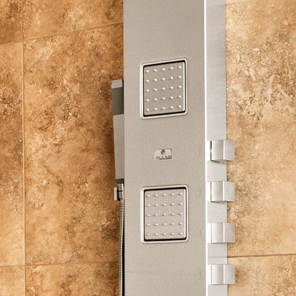PULSE ShowerSpas Matte Brushed Stainless Steel Shower Panel - Waimea ShowerSpa - Bathroom Design Center