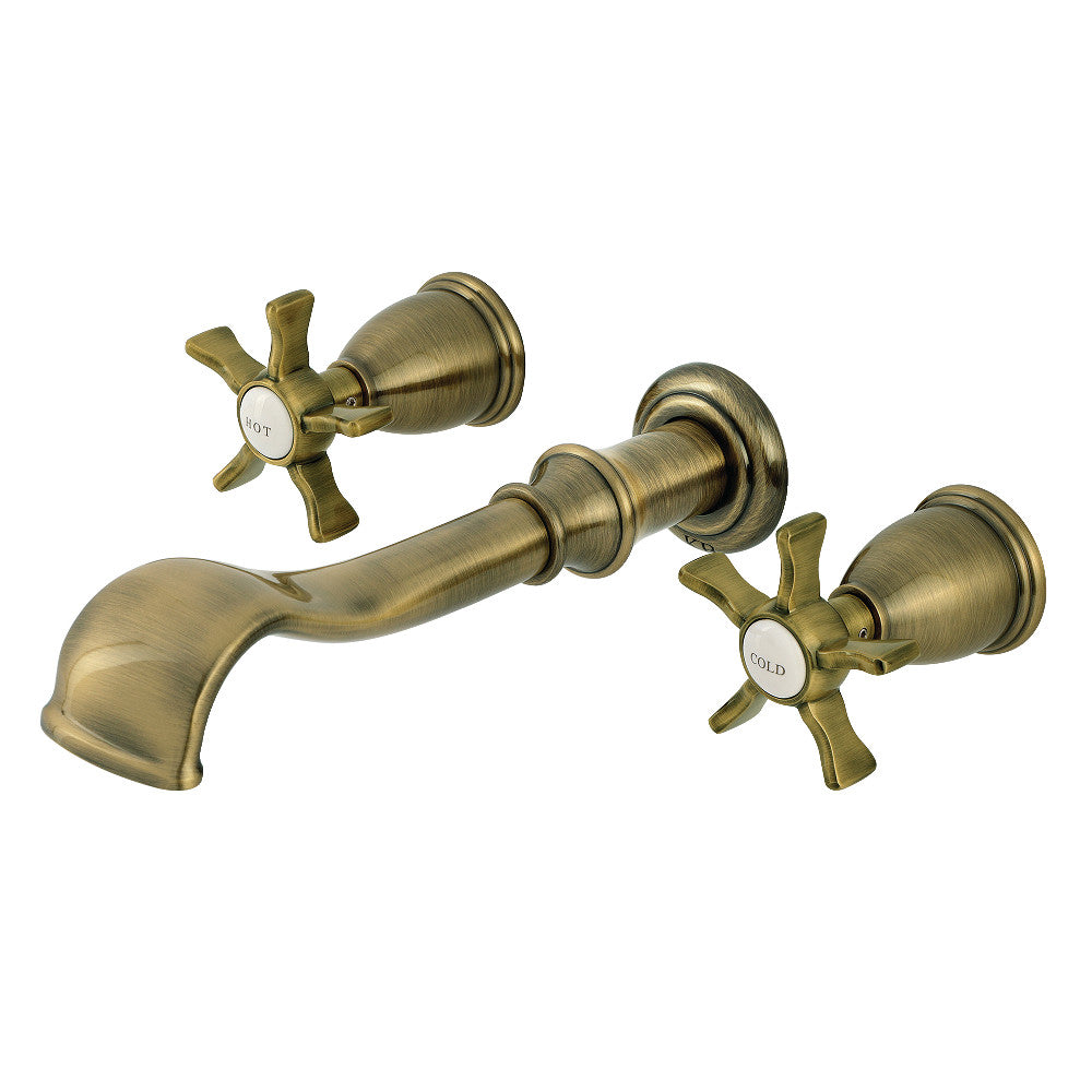 Kingston Brass KS5023NX Hamilton Two-Handle Wall Mount Roman Tub Faucet, Antique Brass