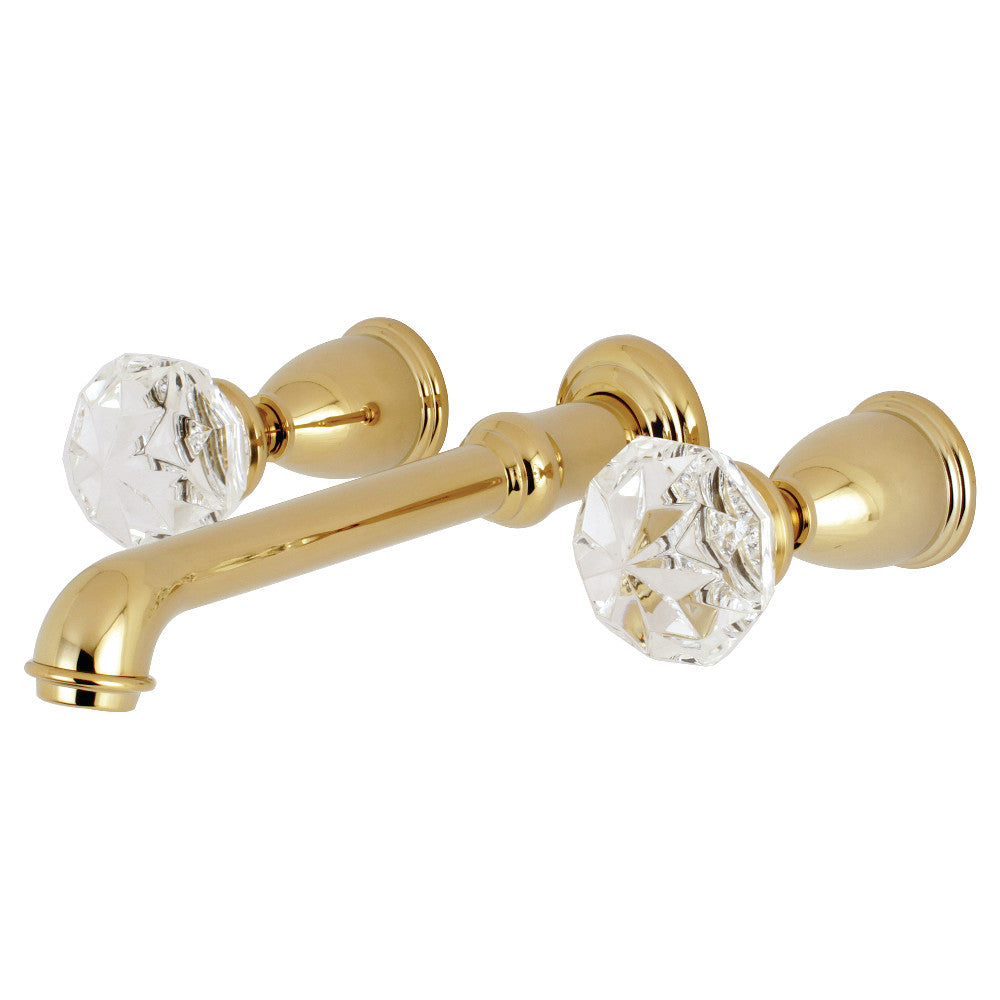Kingston Brass KS7022KWL Krystal Onyx Two-Handle Wall Mount Roman Tub Faucet, Polished Brass