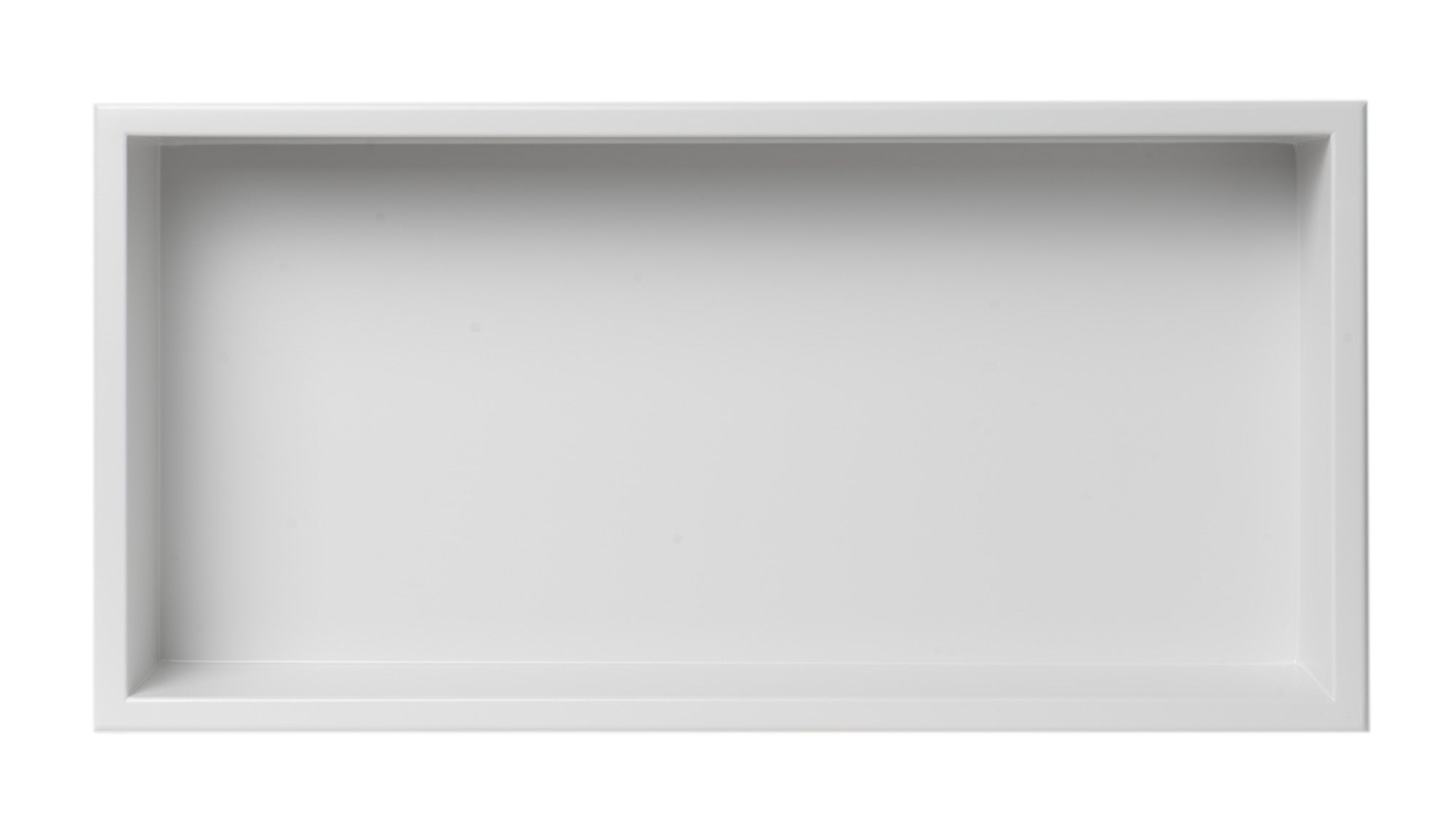 ALFI ABNC2412-W 24 x 12 White Matte Stainless Steel Horizontal Single Shelf Bath Shower Niche