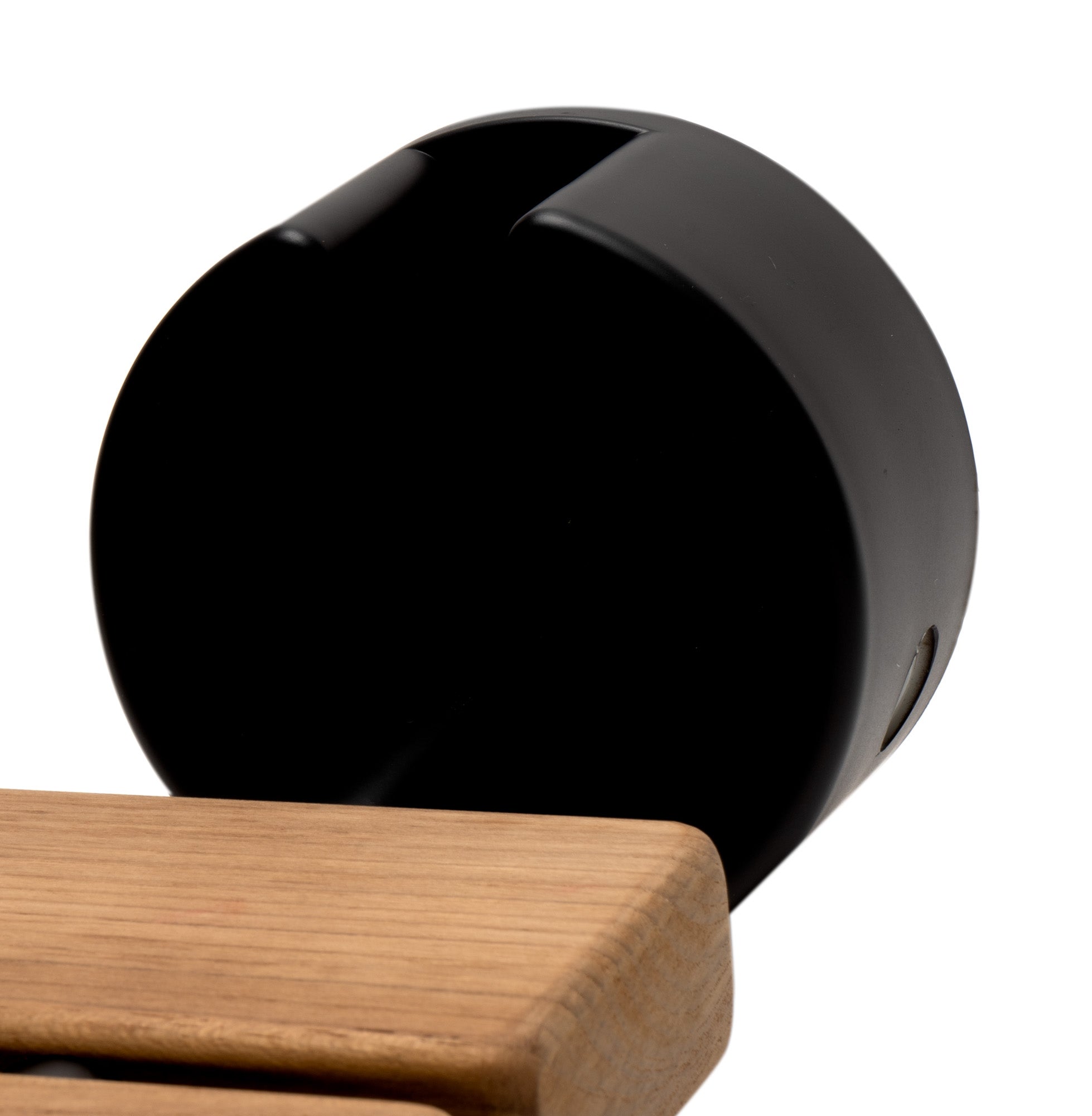ALFI ABS16R-BM Black Matte 16" Wide Foldable Teak Shower Seat with Round Hardware