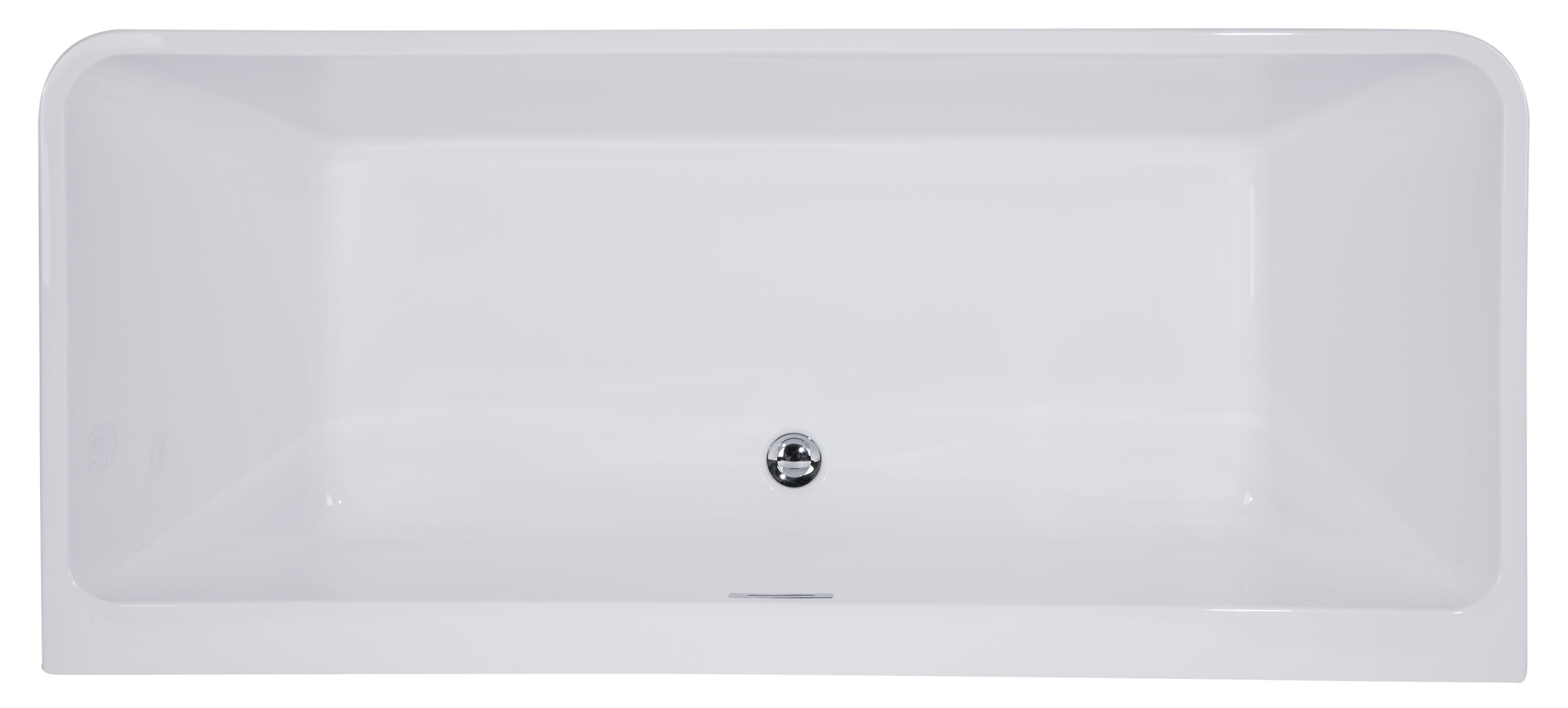 ALFI AB8859 67 inch White Rectangular Acrylic Free Standing Soaking Bathtub